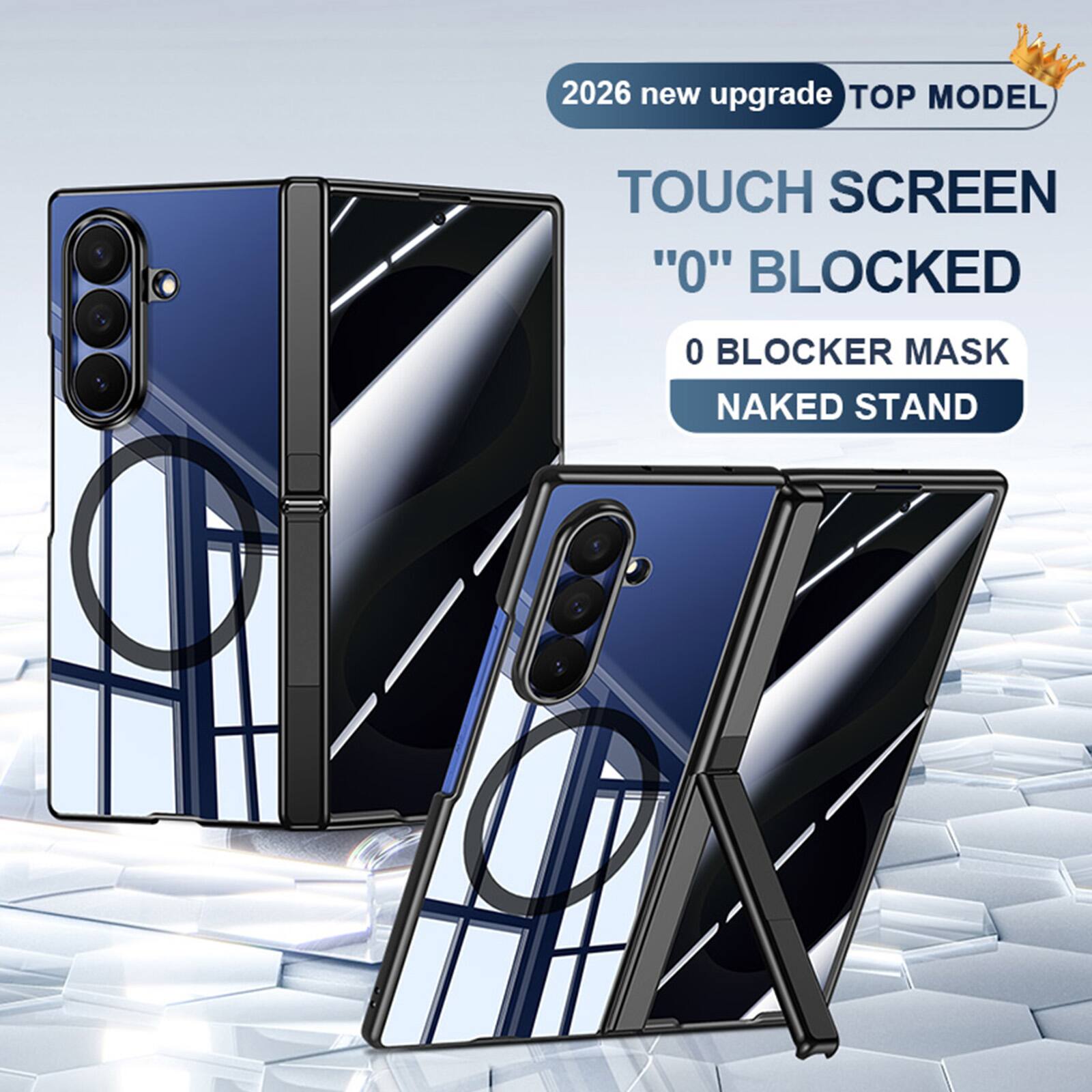 Dteck - Full Body Magnetic Case for Samsung Galaxy Z Fold8 Ultra with Invisible Kickstand, Built-in HD/Privacy Screen Protector - Privacy Black
