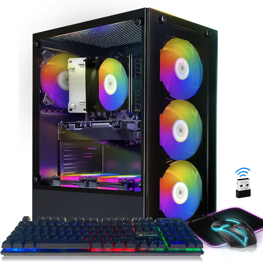 STGAubron Gaming PC Computer Desktop, Ryzen5 2600 up to