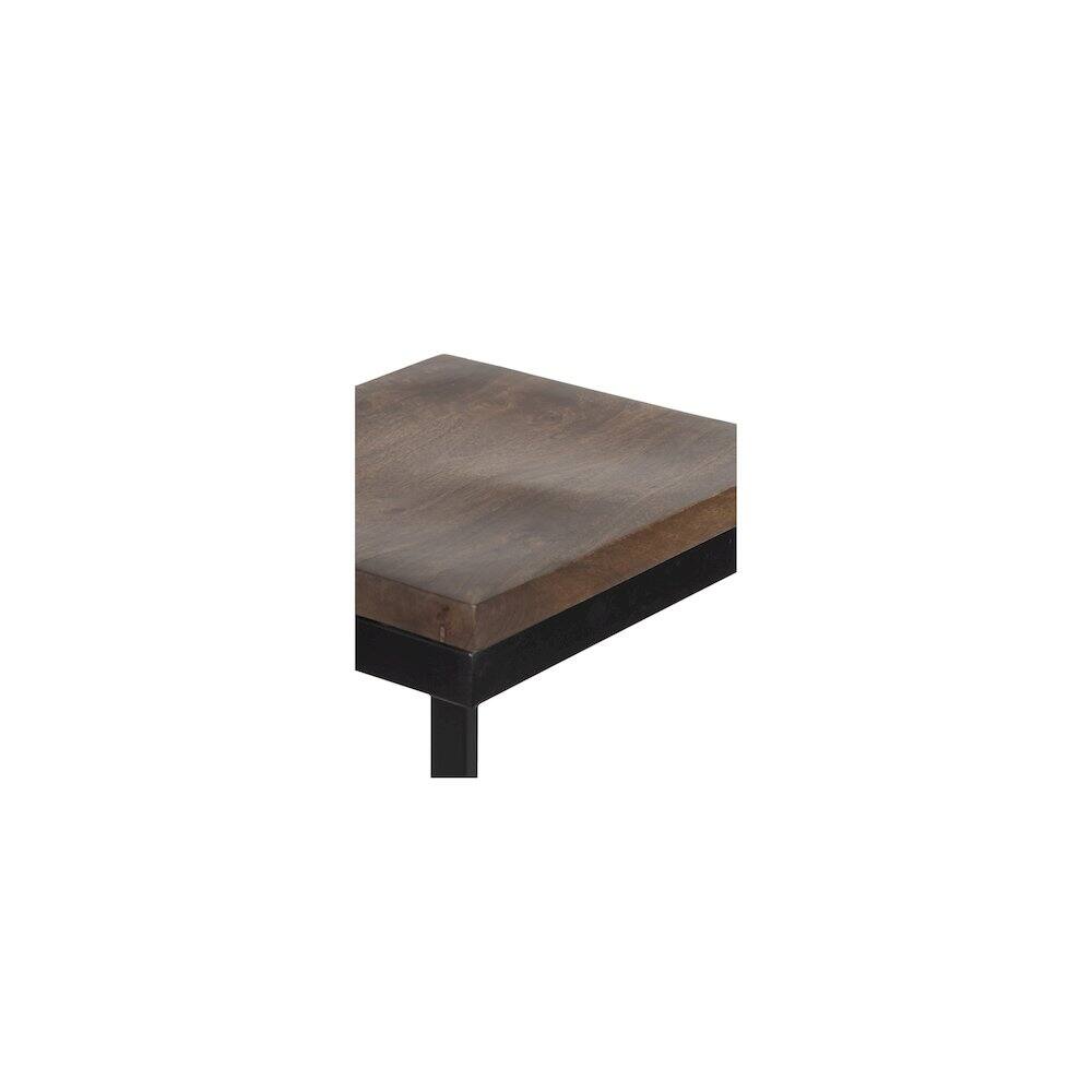 Angle. Porter Designs - Cube Solid Wood & Metal Bar Stool - Brown.