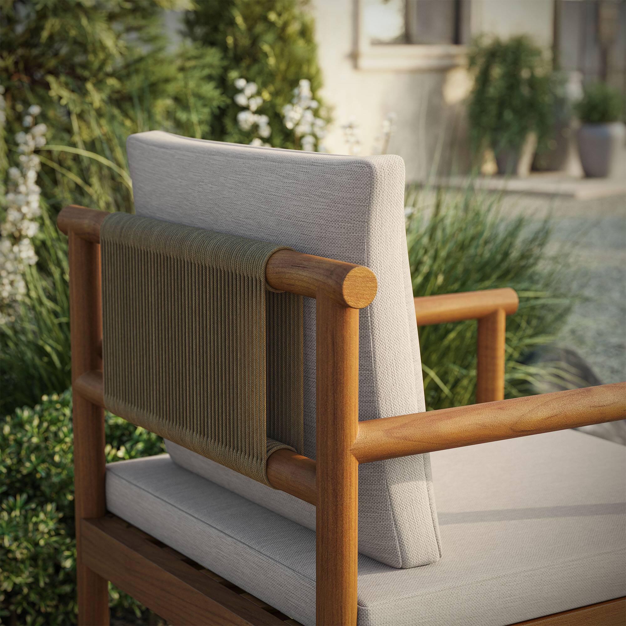 Alt View 1. Modway - Eleni Outdoor Patio Teak Wood Rope Dining Chair by Modway - 32.