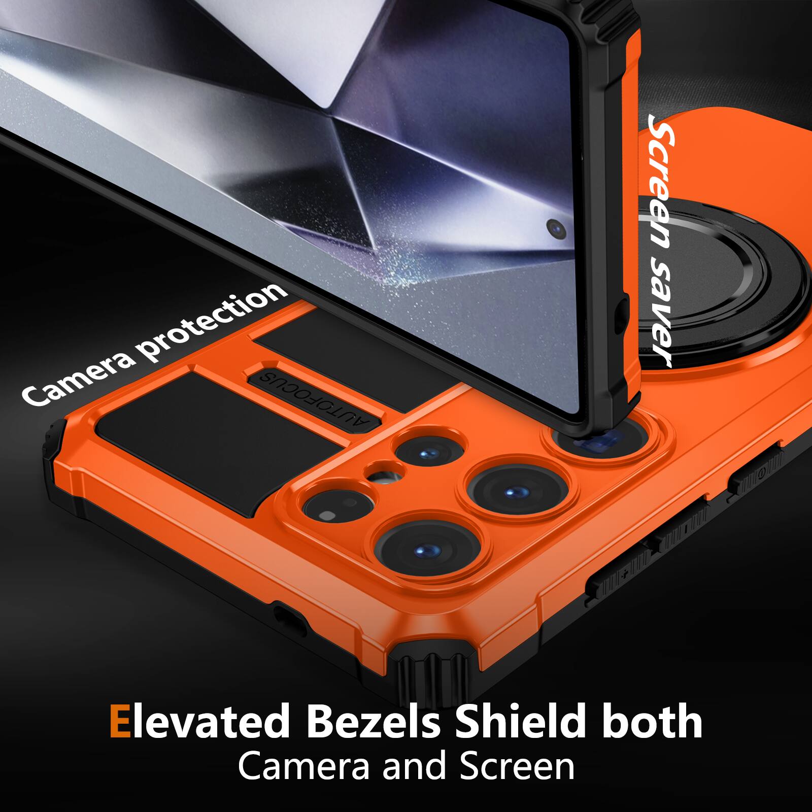 Elevated Bezels Shield both Camera and Screen

Camera protection

Screen saver