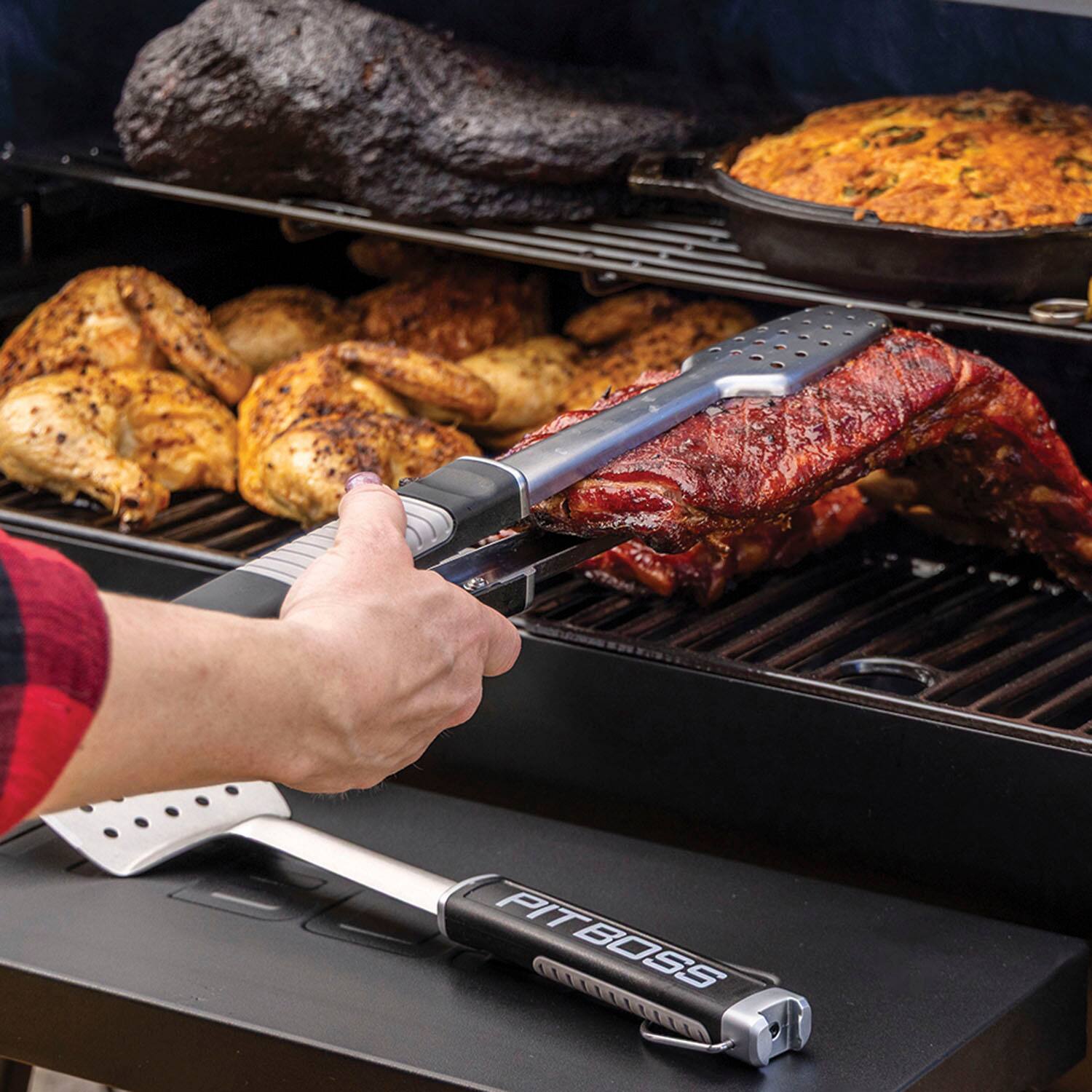 Alt View 32. Pit Boss - 850 Pellet Grill w/ WiFi - Sportsman Series - Black.