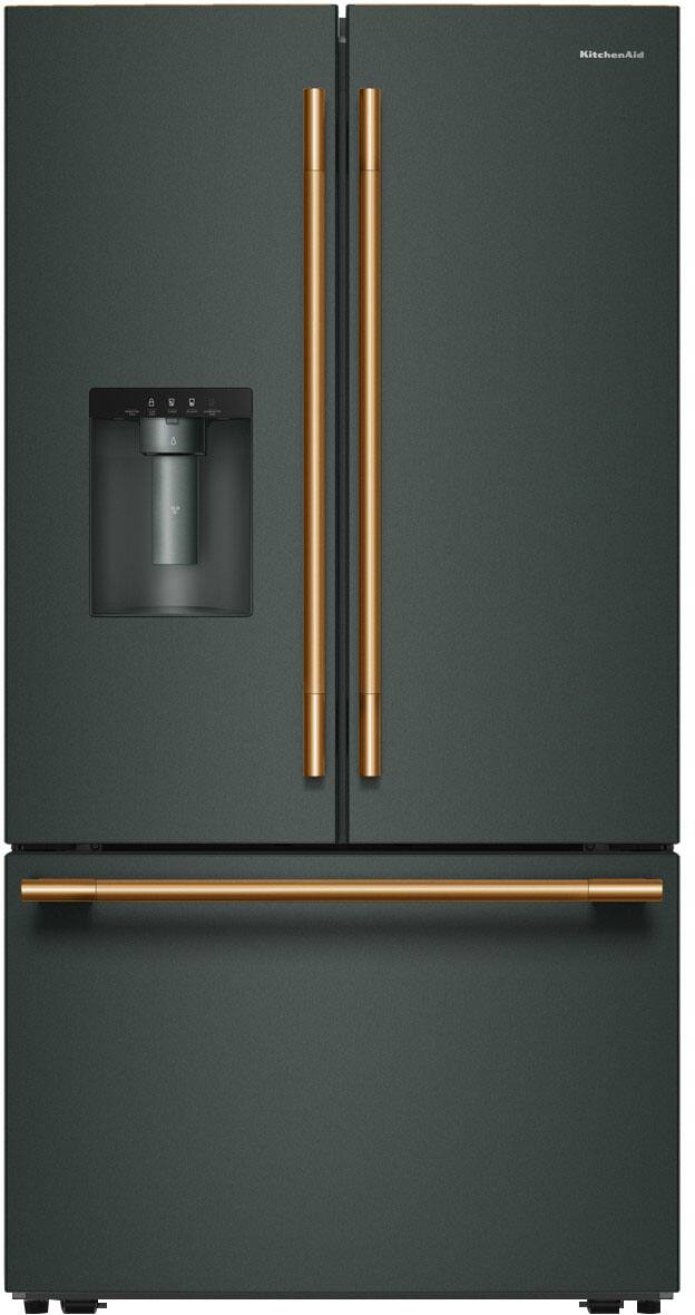 Angle. KitchenAid - 30 Cu. Ft. French Door Refrigerator with Exterior Water and Ice - Juniper.