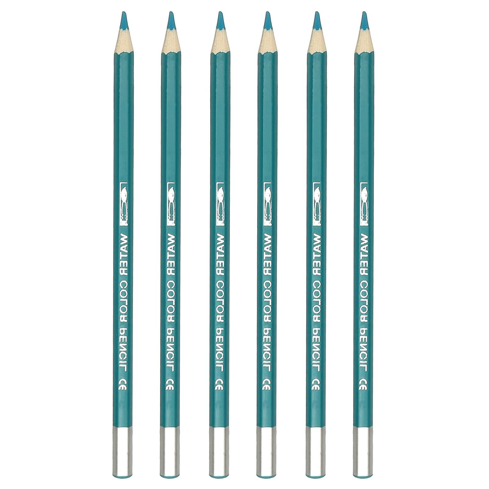 Unique Bargains - Watercolor Pencil, 6Pcs Water Soluble Pencils for Blending, Coloring, Sketch Drawing, Painting - Bright Blue