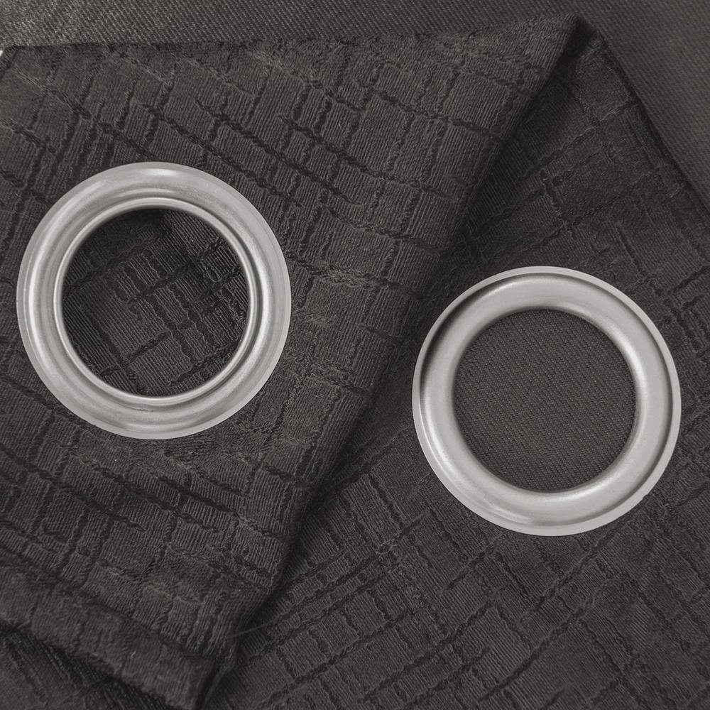 Angle. Olivia Gray - Olivia Gray Lynx Matte Embossed Blackout Grommet Panel - 52"x95" Black - black.