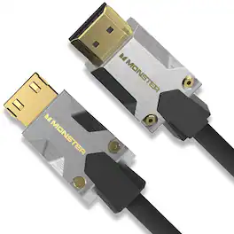 Monster - M-Series 2000 Certified Premium Ultra High Speed HDMI Cable - 2.0 4K 60Hz, 22.5 Gbps - 5 Meters (16.4 Ft) - Black/Silver