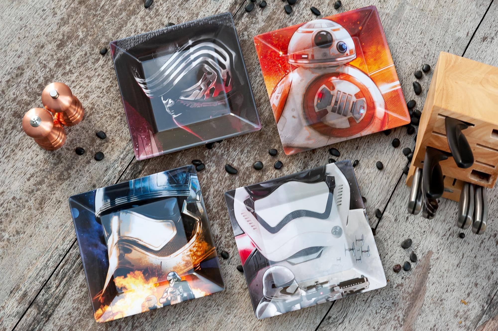 Alt View 3. Star Wars - Star Wars Melamine Plate Set - 4 Pieces - Stormtrooper, Kylo Ren, and BB8 - Multi-Color.