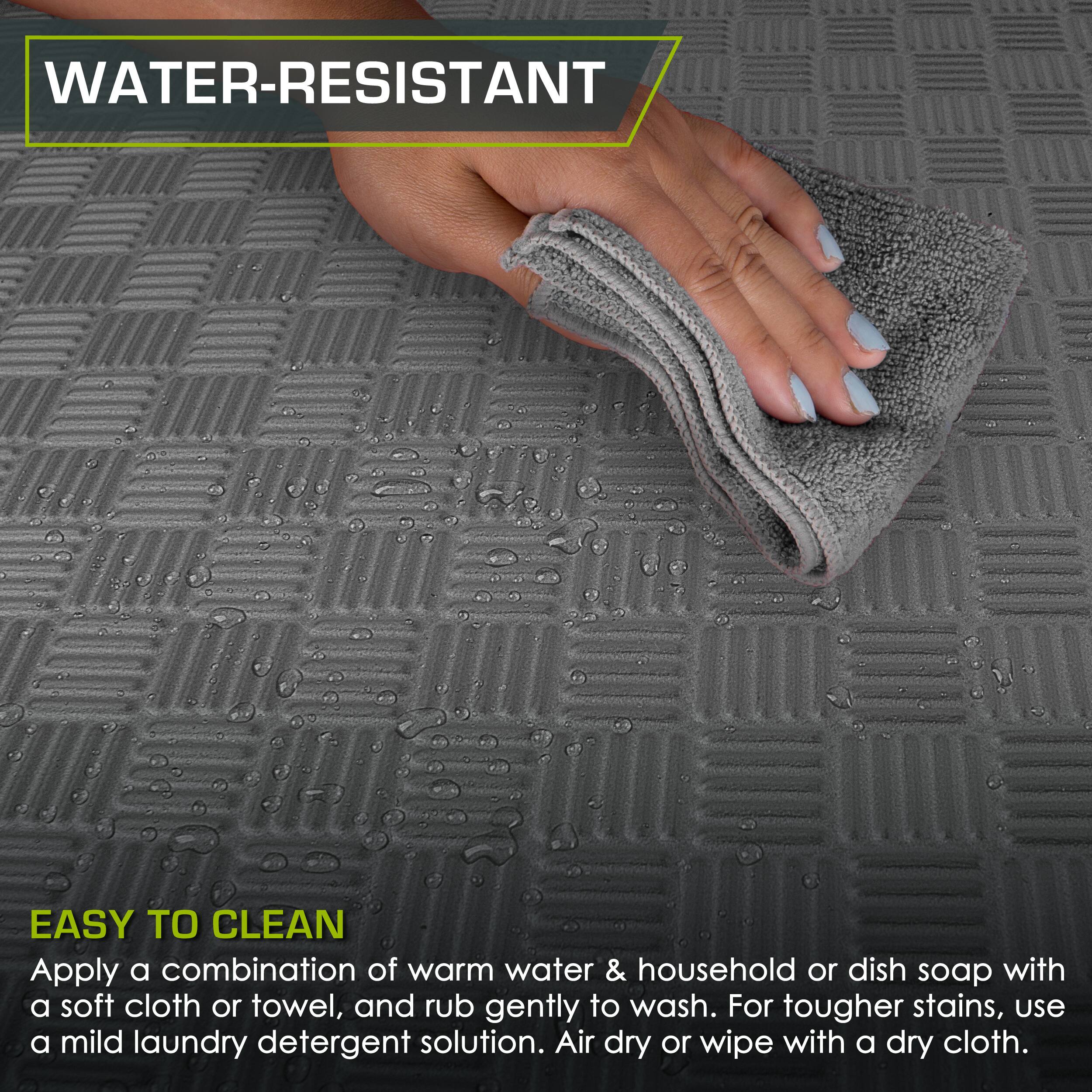 **WATER-RESISTANT**

**EASY TO CLEAN**

Apply a combination of warm water & household or dish soap with a soft cloth or towel, and rub gently to wash. For tougher stains, use a mild laundry detergent solution. Air dry or wipe with a dry cloth.