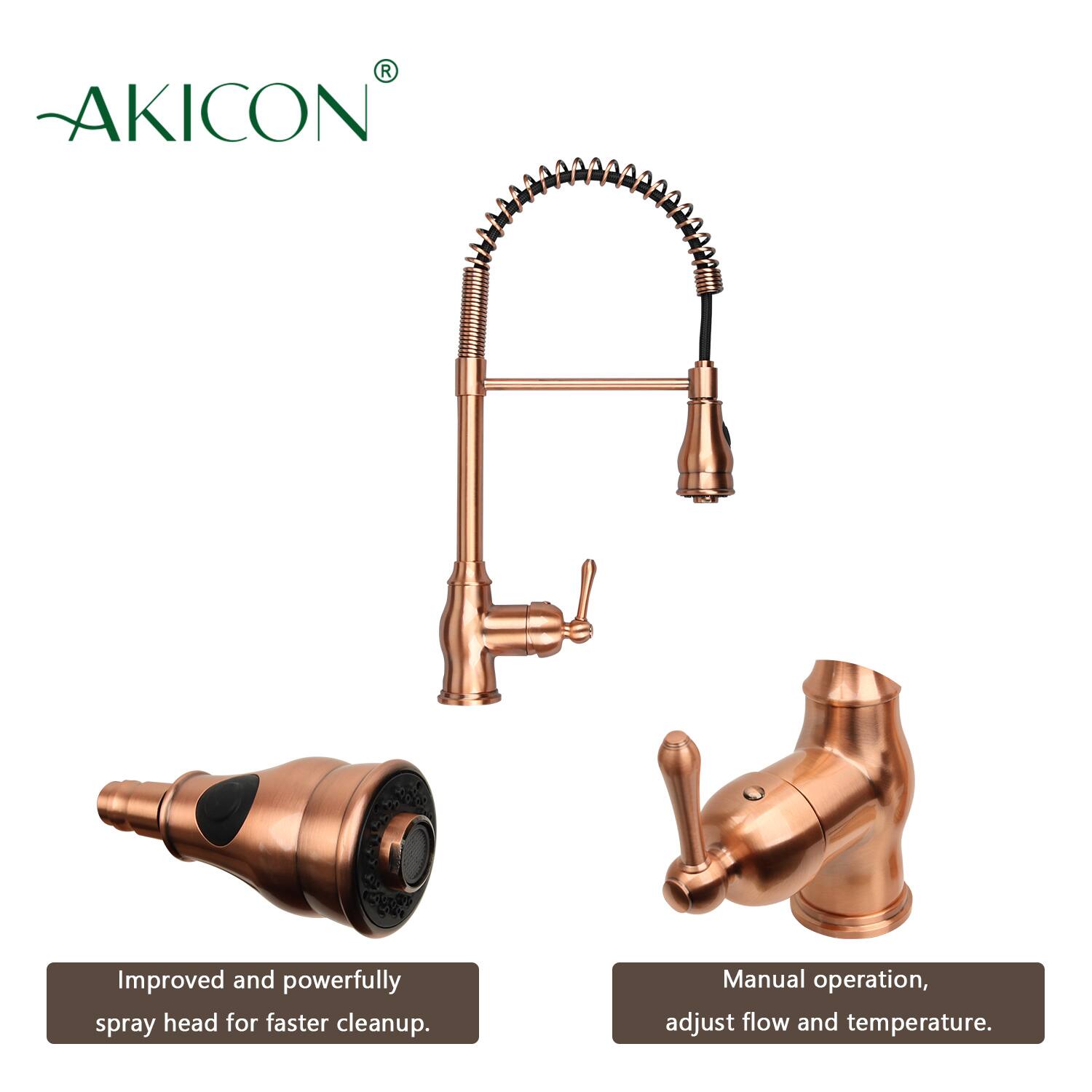 AKICON®

Improved and powerfully spray head for faster cleanup.

Manual operation, adjust flow and temperature.