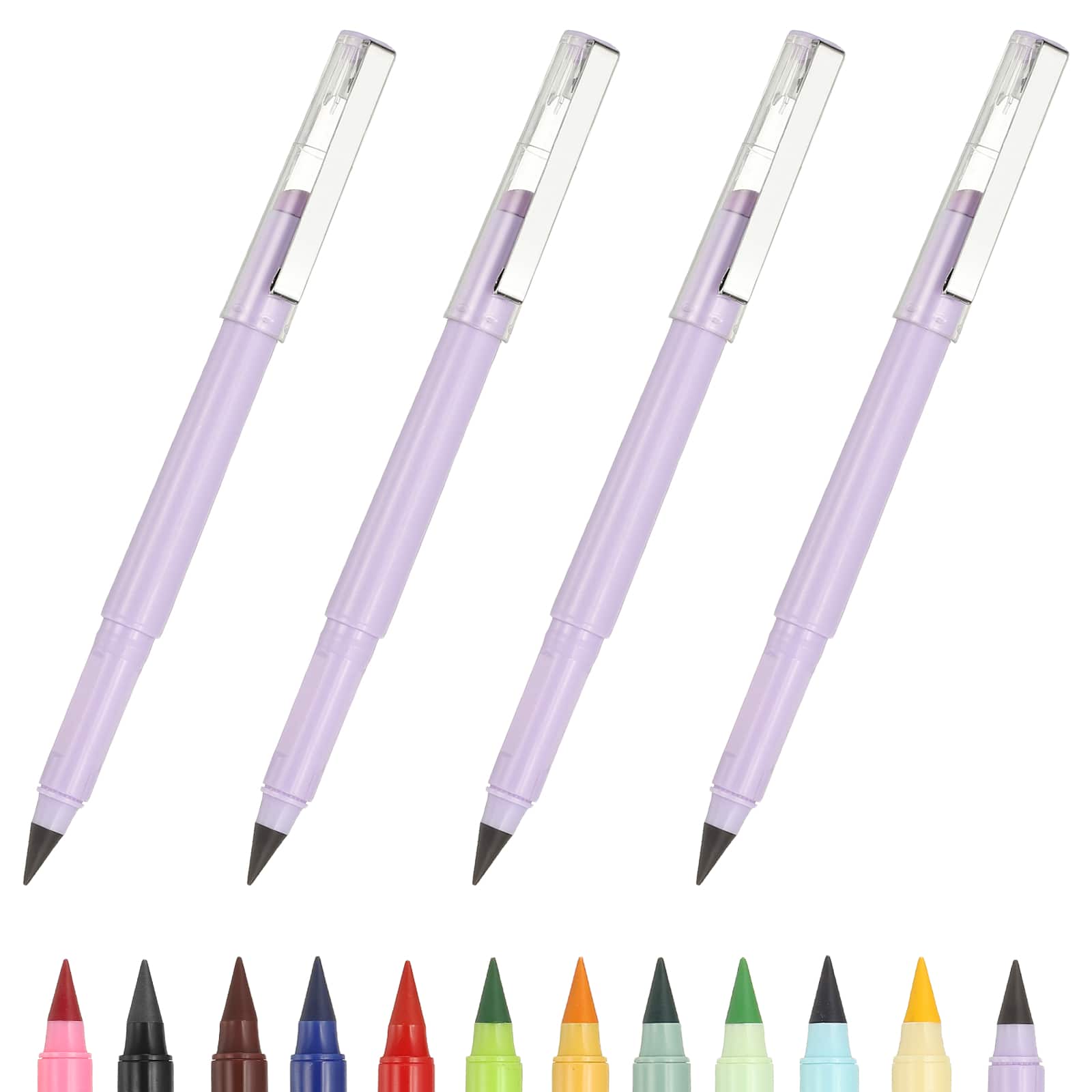 Unique Bargains - Eternal Pencil, 4pcs Mech Sharpened Metal Pencils Set for Coloring, Sketch Drawing, Writing - Marker Light Purple price history on PriceWatchPro