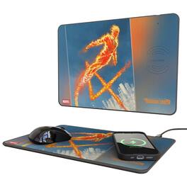 Keyscaper - Marvel Cover Art 15-Watt Wireless Charger and Mouse Pad - Human Torch