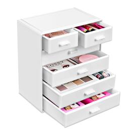 Sorbus - 6 Drawer Makeup Organizer Case - White