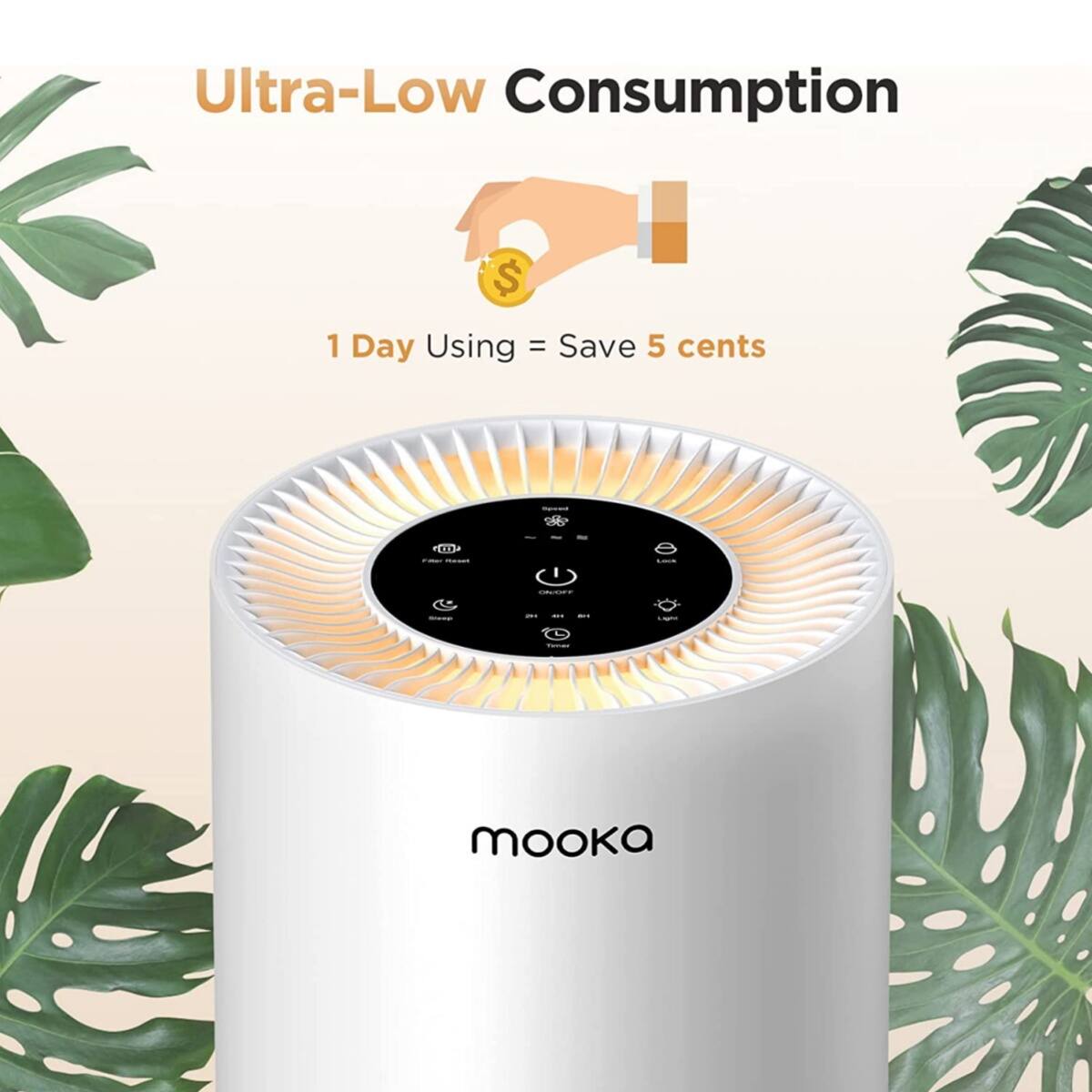 Ultra-Low Consumption  
1 Day Using = Save 5 cents  
mooka