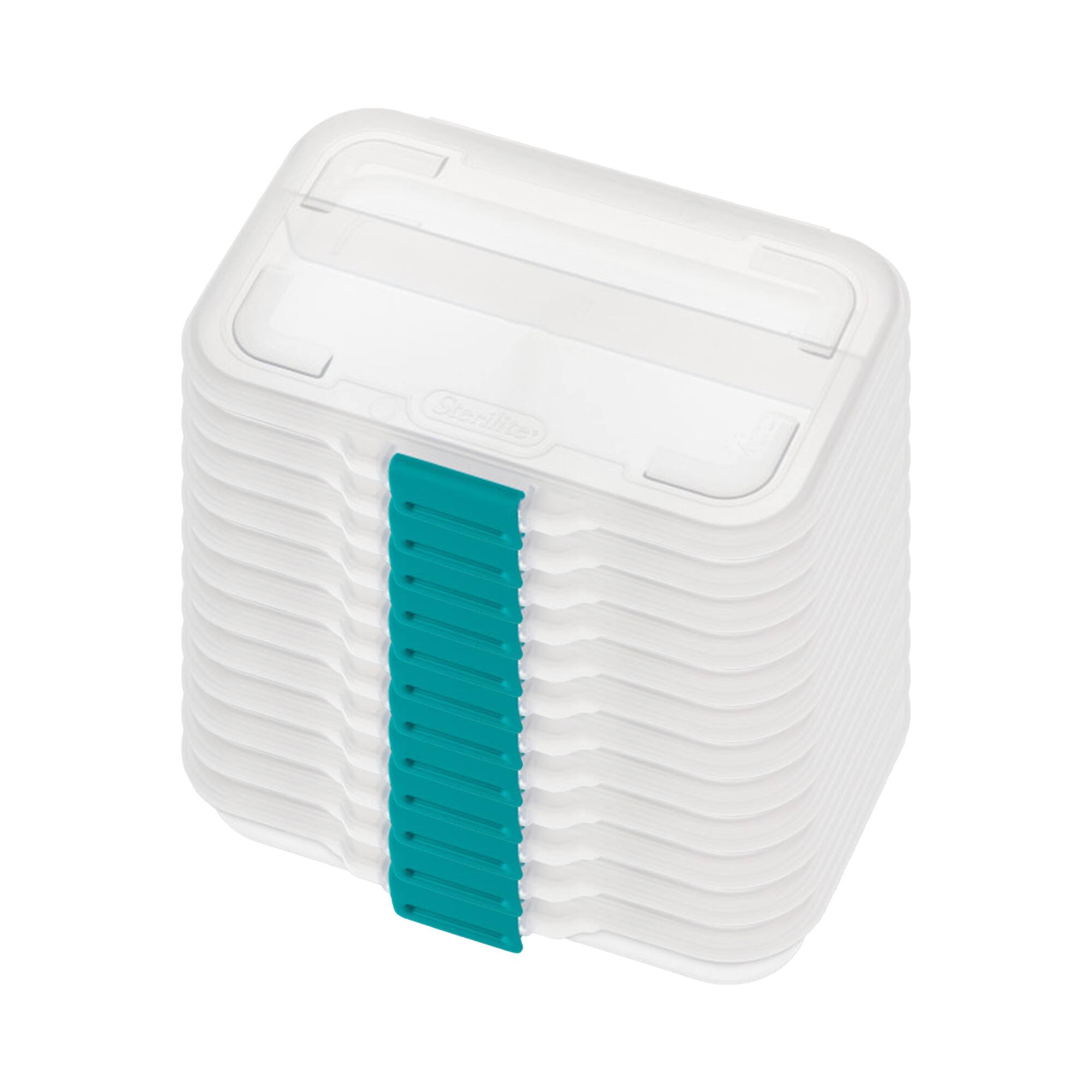 Sterilite - Convenient Small Divided Storage Pencil Box & Latch Lid, 12 Pack - Clear