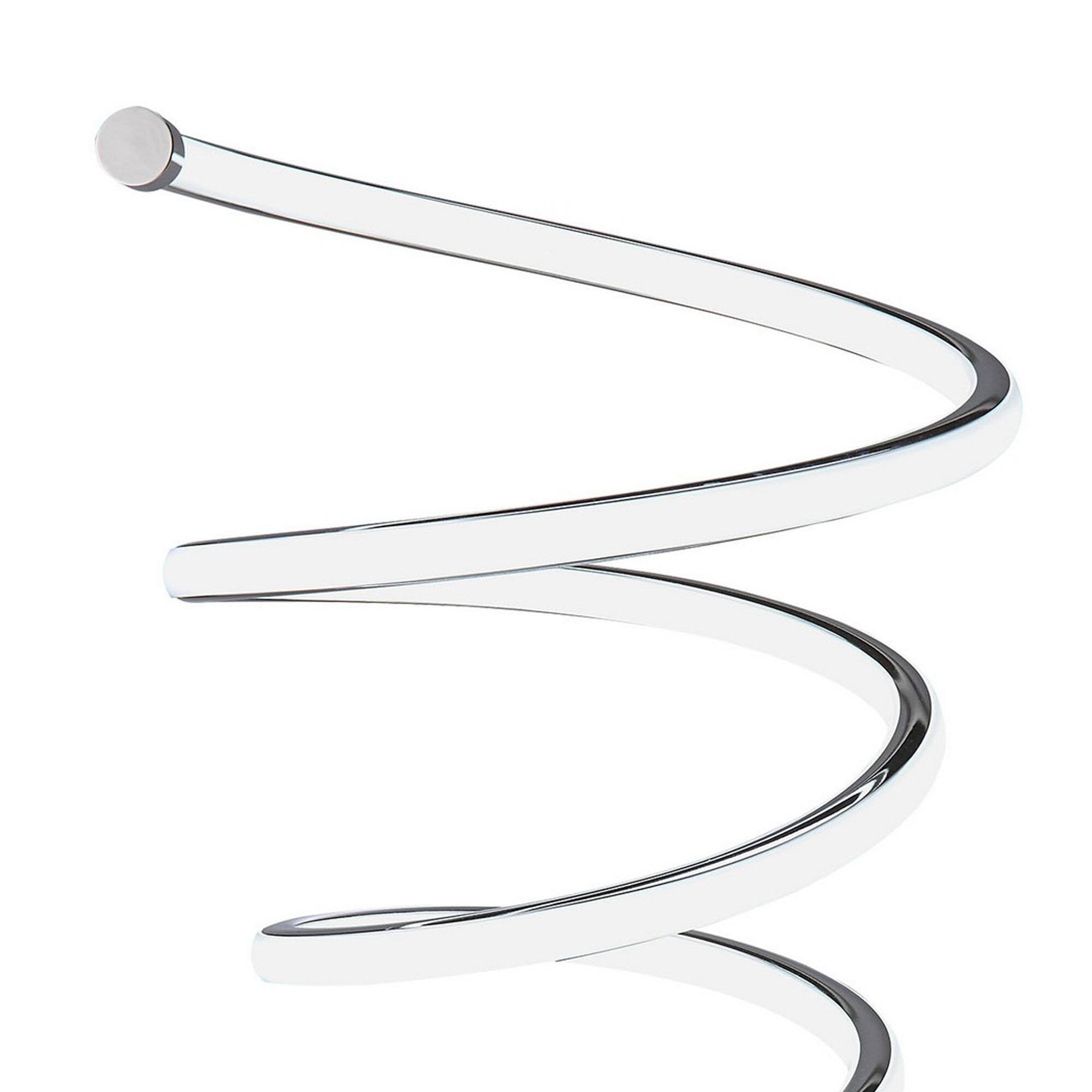Left. Manhattan Lane - Sun 20 Inch Table Lamp, Accent Twisted Modern Design, LED Light Chrome Base - Chrome, Silver.
