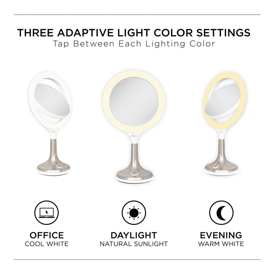 THREE ADAPTIVE LIGHT COLOR SETTINGS  
Tap Between Each Lighting Color  

OFFICE  
COOL WHITE  

DAYLIGHT  
NATURAL SUNLIGHT  

EVENING  
WARM WHITE