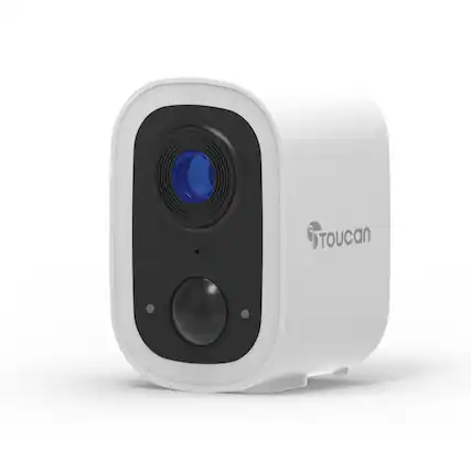 Front. Toucan - Wireless Security Camera S4 - No Subscription Required - White.