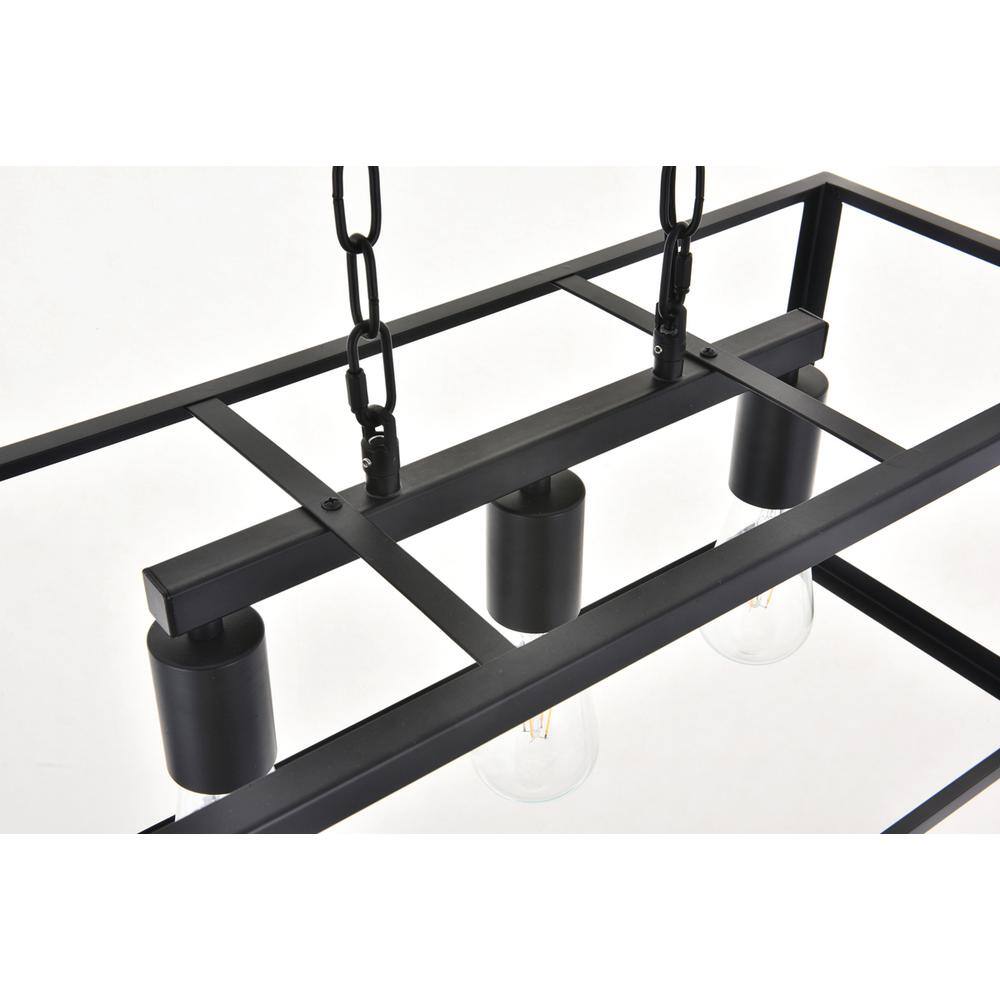 Alt View 2. Living District - Resolute 3 light black Pendant - Black.