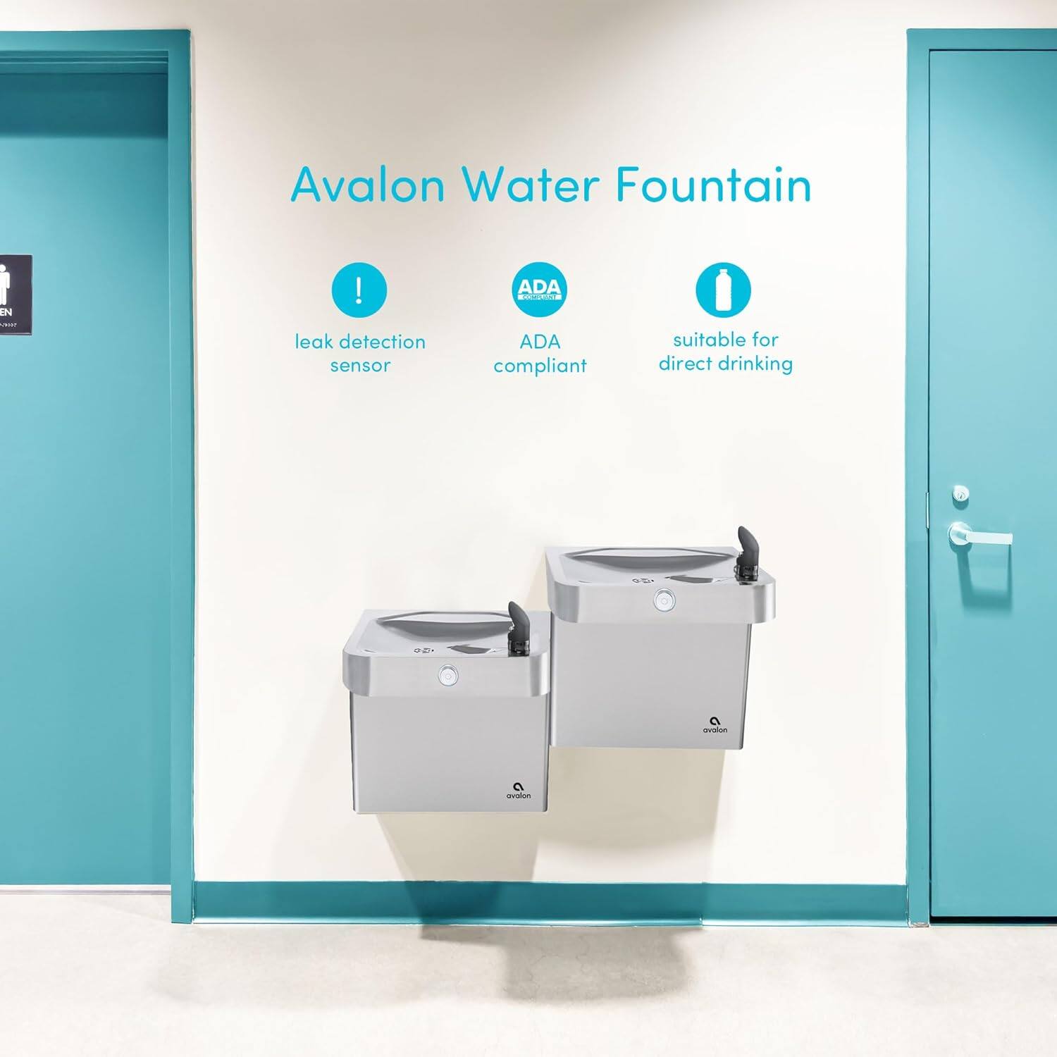 Avalon Water Fountain

- Leak detection sensor
- ADA compliant
- Suitable for direct drinking