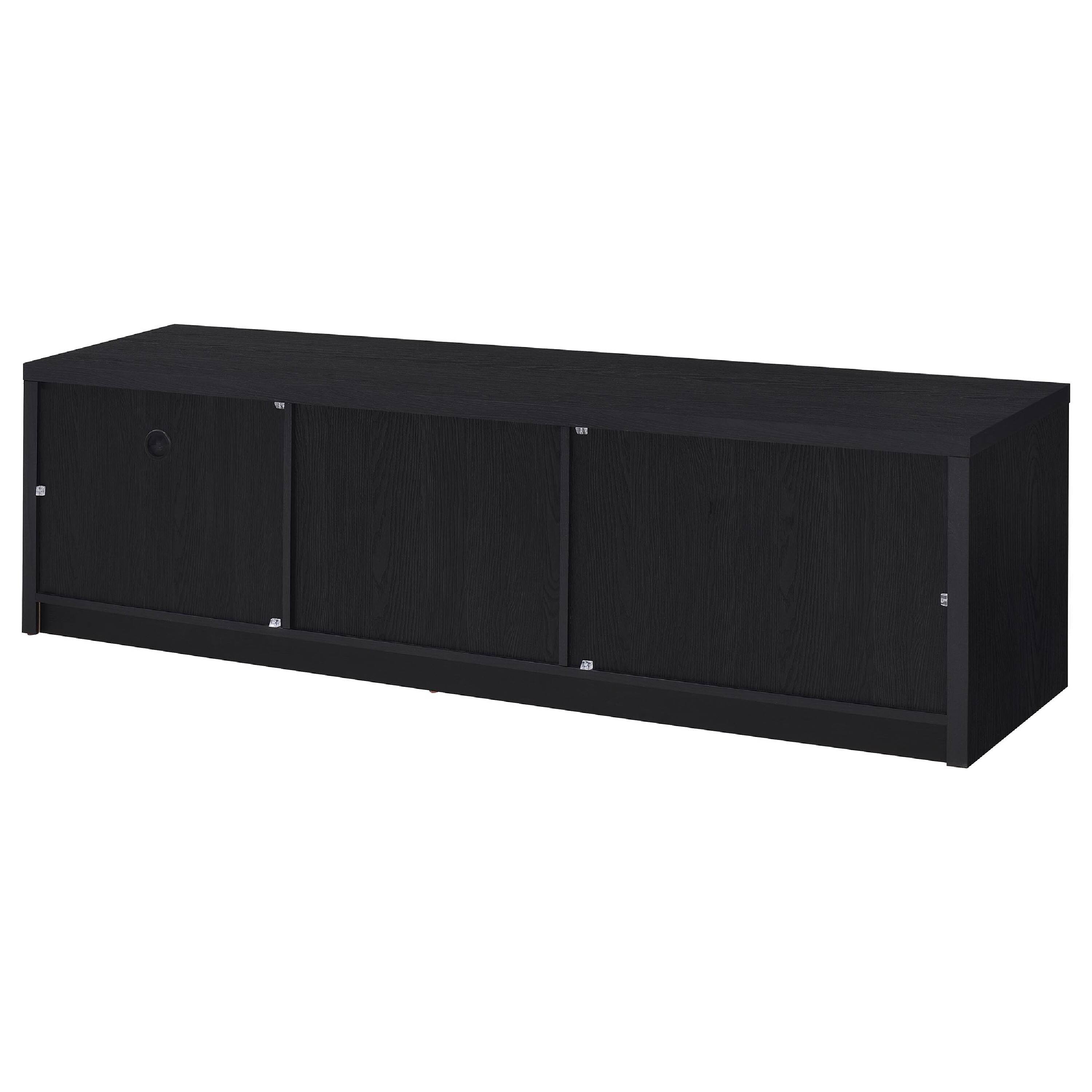 Alt View 3. Manhattan Lane - Marge TV Stand Media Console, 2 Doors and Drawer, Black Wood 70 Inch - Black.