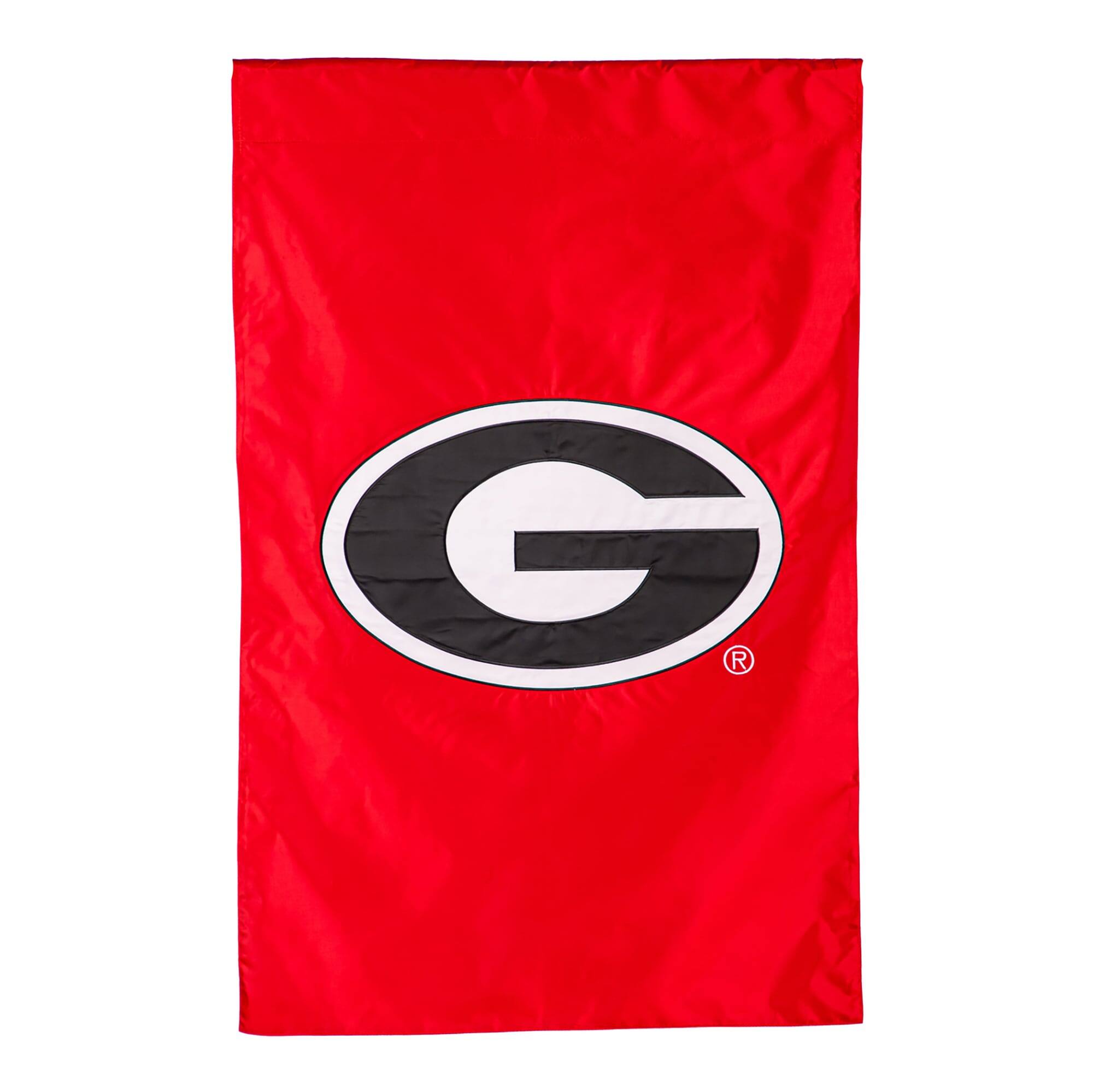 Front. Evergreen Enterprises - Georgia Bulldogs 28" x 44" Double-Sided Garden Flag - Multicolor.