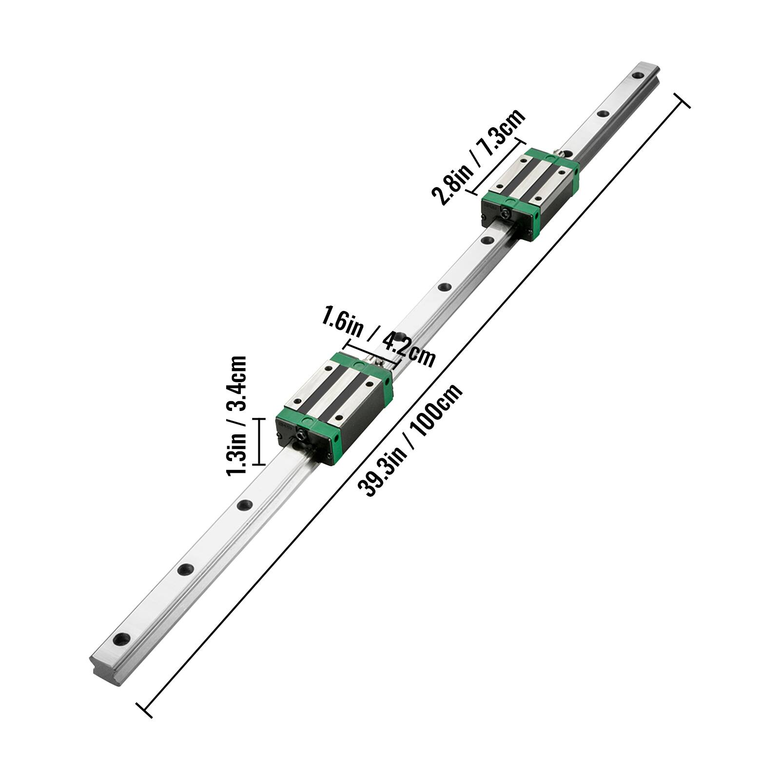 7.3cm / 2.8in  
3.4cm / 1.3in  
1.6in / 4.2cm  
2cm  
100cm / 39.3in