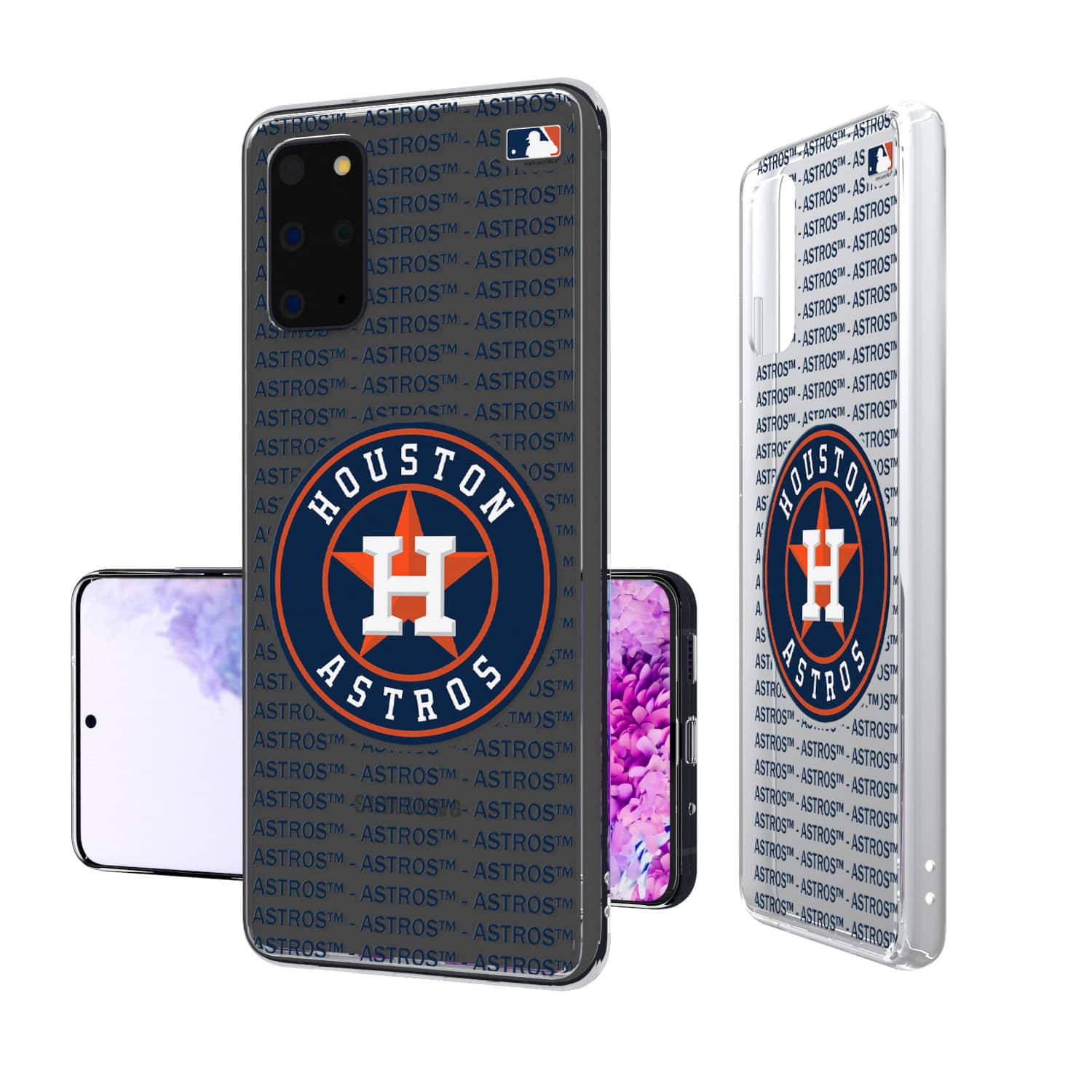 Keyscaper - Houston Astros Galaxy Text Backdrop Clear Case - S22 - Multicolor