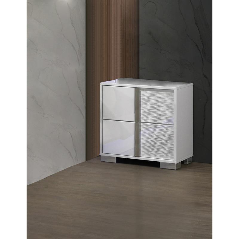 Alt View 1. Best Quality Furniture - White nightstand with 2 drawers - White.