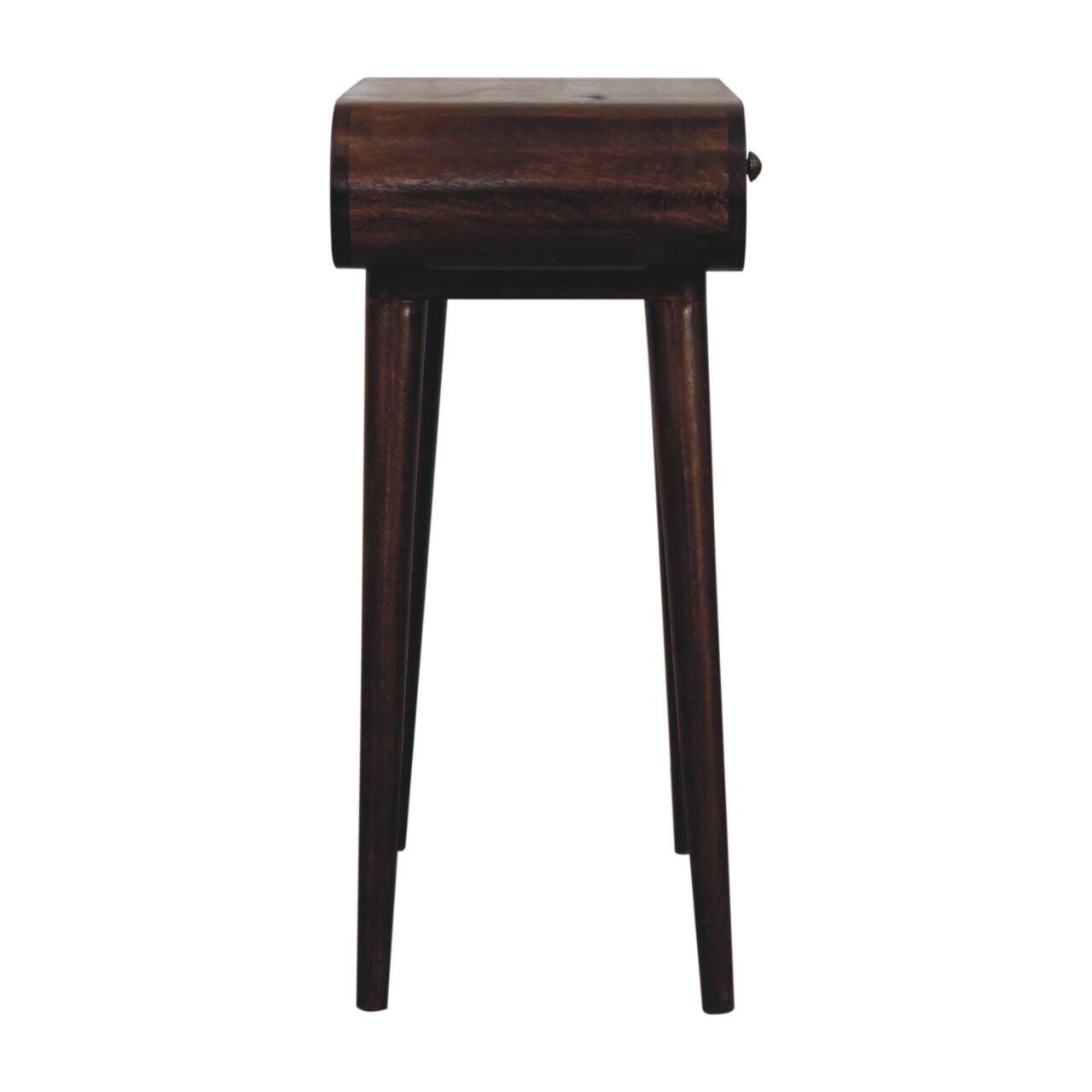 Alt View 6. Artisan Furniture - Artisan Furniture Solid Wood Mini California Walnut Dressing Table with Foldable Mirror, 4 Storage Compartments - Dark Brown.