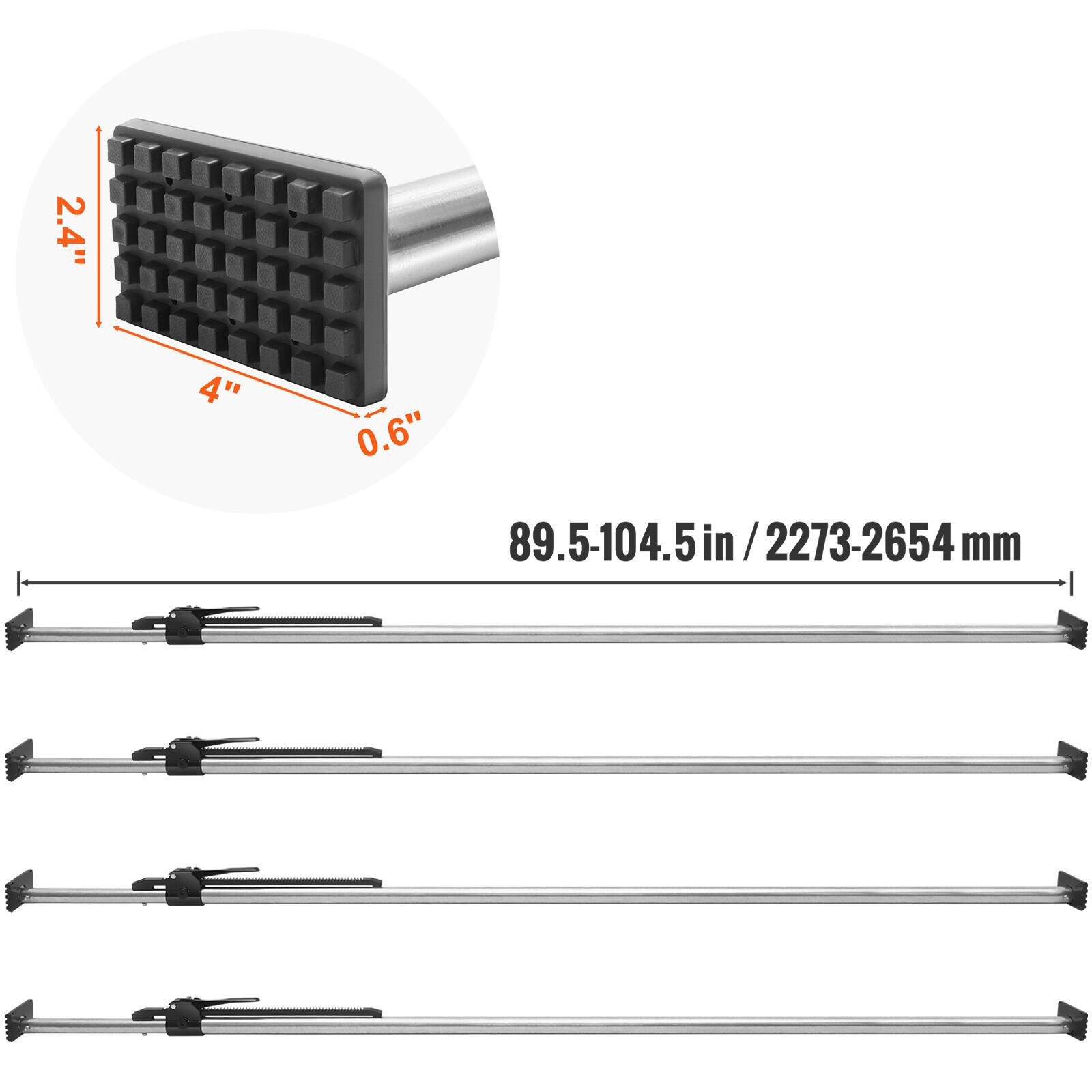 2.4" x 4" x 0.6"  
89.5-104.5 in / 2273-2654 mm