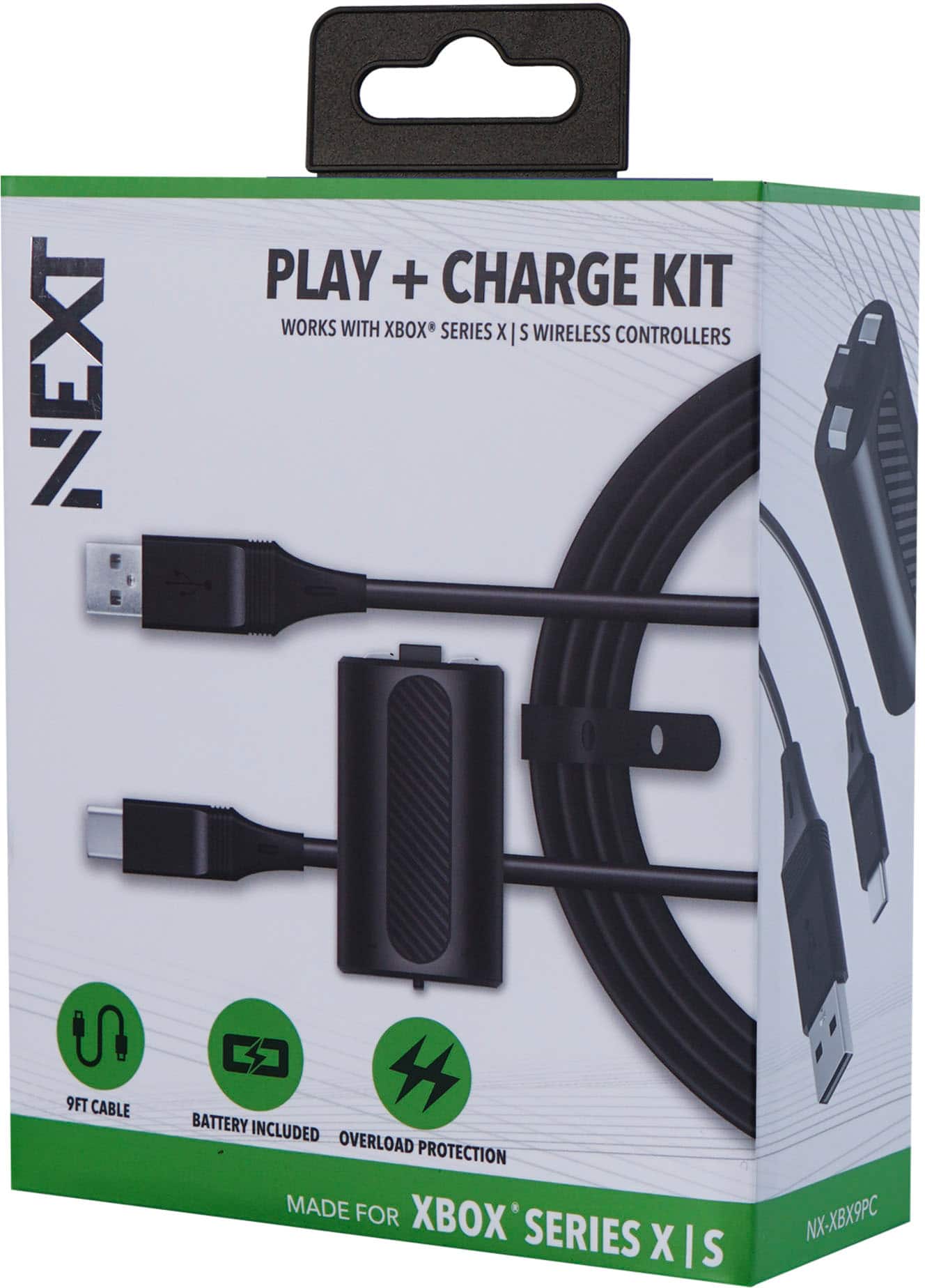 NEXT PLAY + CHARGE KIT WORKS WITH XBOX SERIES X | S WIRELESS CONTROLLERS 9FT CABLE C 4 BATTERY INCLUDED OVERLOAD PROTECTION MADE FOR XBOX SERIES X I S NX-XBX9PC