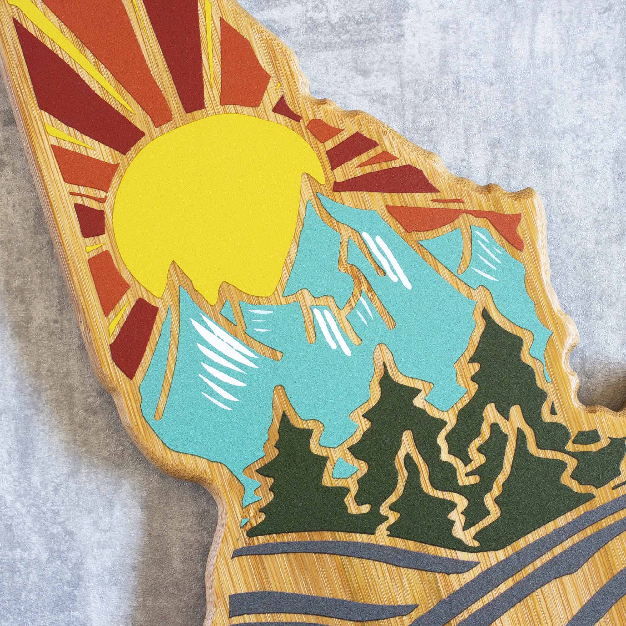 Alt View 3. Totally Bamboo - Idaho Cutting Board with Artwork by Summer Stokes.