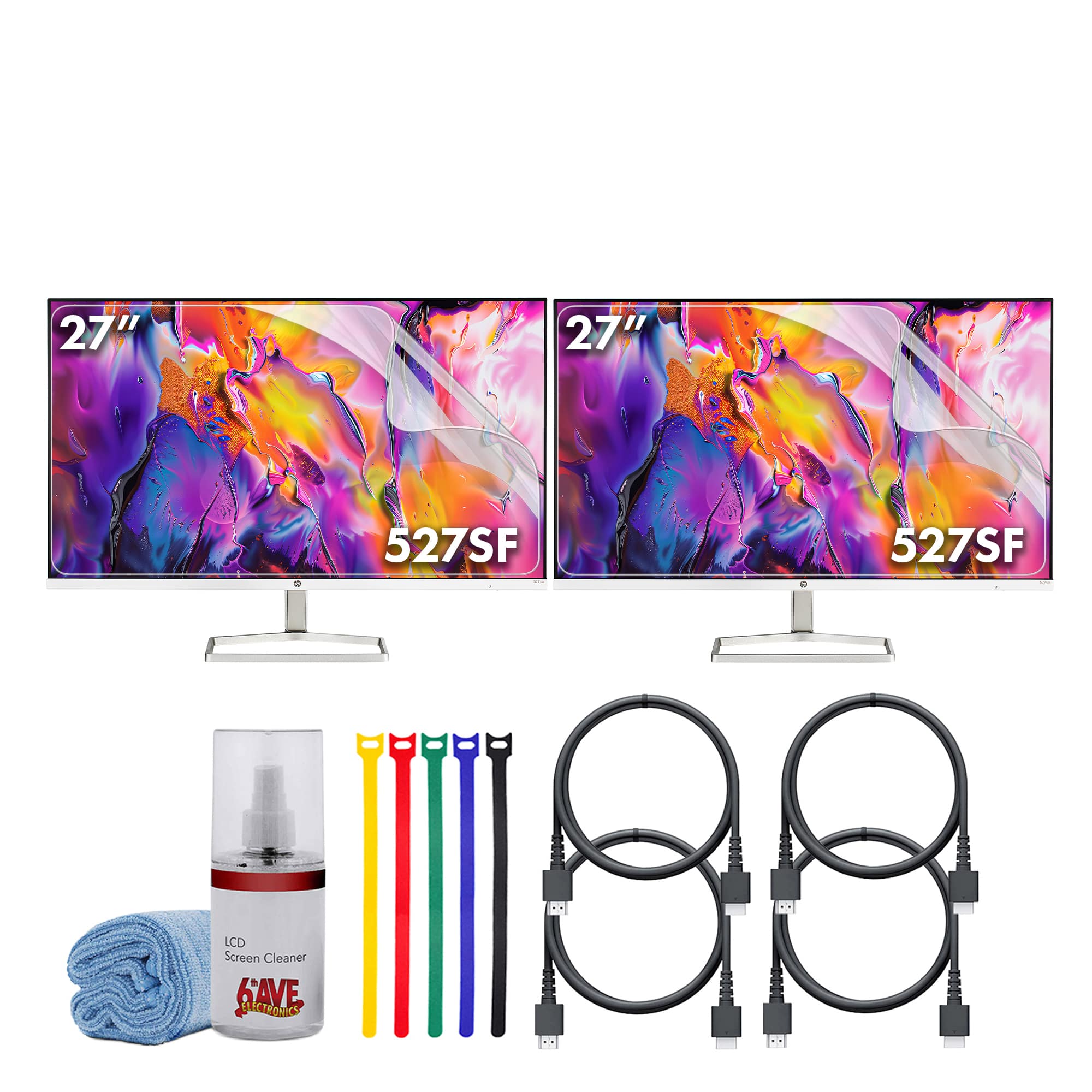 Bundle - HP - 527SF 27" 16:9 FHD 1080p IPS Slim Monitor - Black