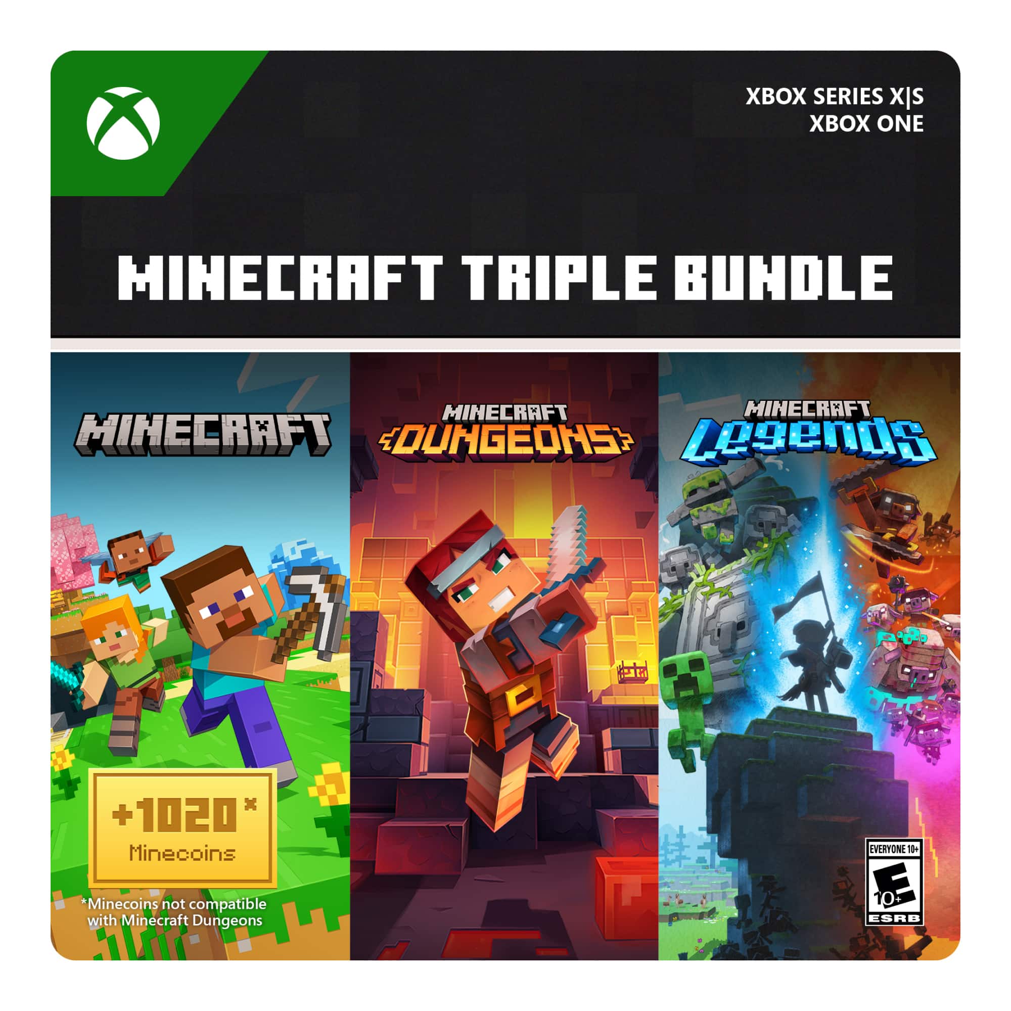 Minecraft Triple Bundle Standard Edition - Xbox Series X, Xbox Series S, Xbox One [Digital]