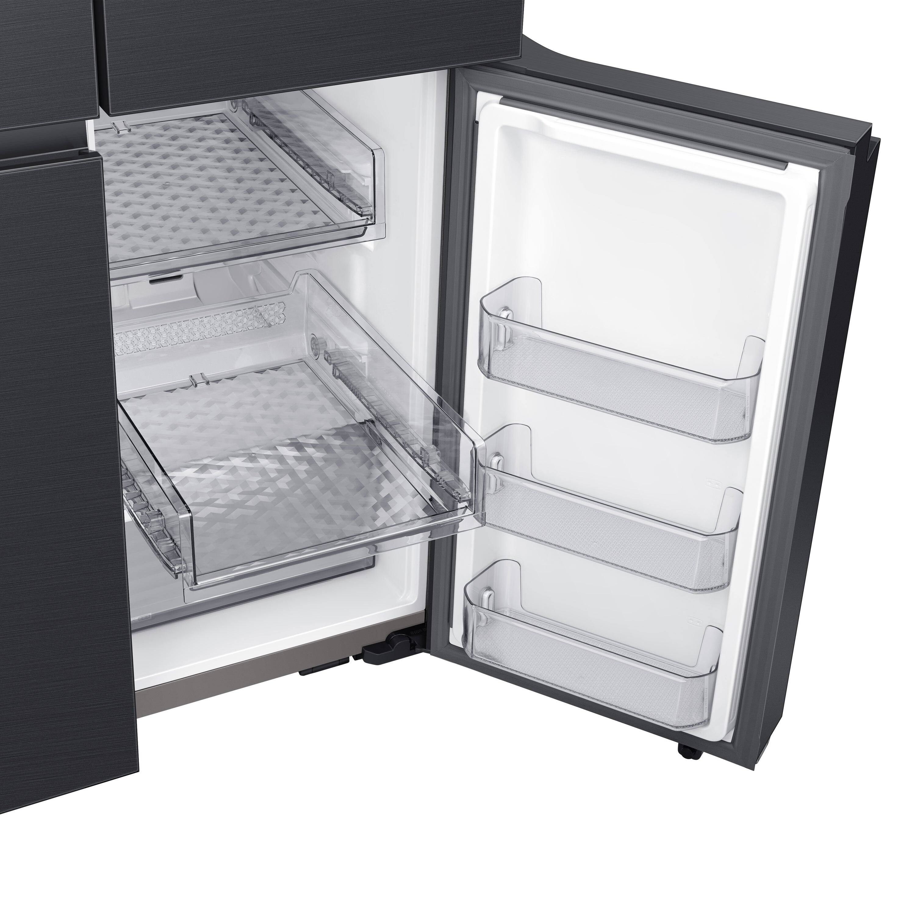 Alt View 18. Samsung - BESPOKE 29 cu. ft. 4-Door Flex French Door Smart Refrigerator with Customizable Panel Colors - Matte Black Steel.