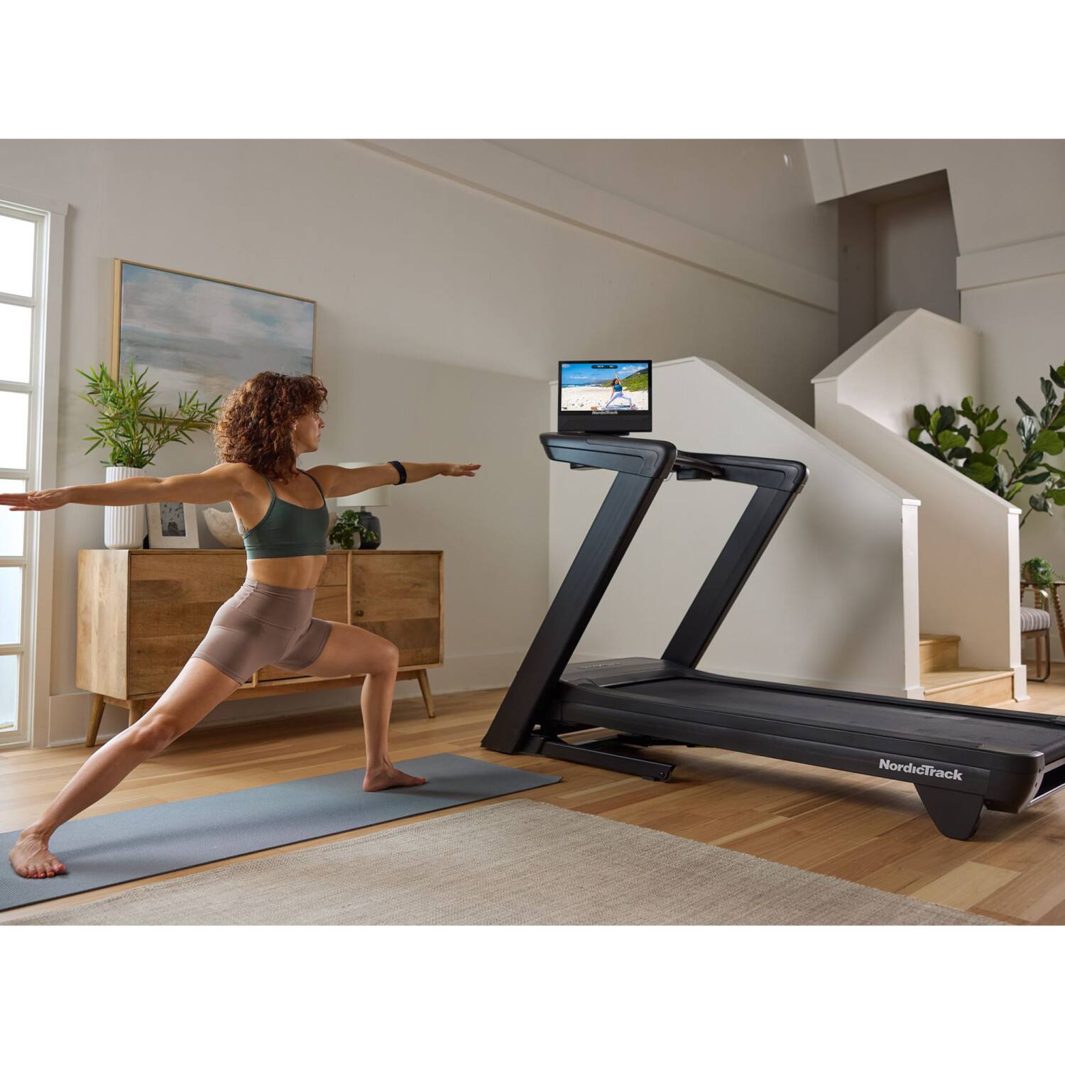 Alt View 9. NordicTrack - NordicTrack Commercial 1750 Treadmill with 16" Pivoting Touchscreen - Black.