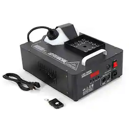 Stock Preferred - 1500W Vertical Stage DJ Fog Machine with RGB Lights & Wireless Remote - Black