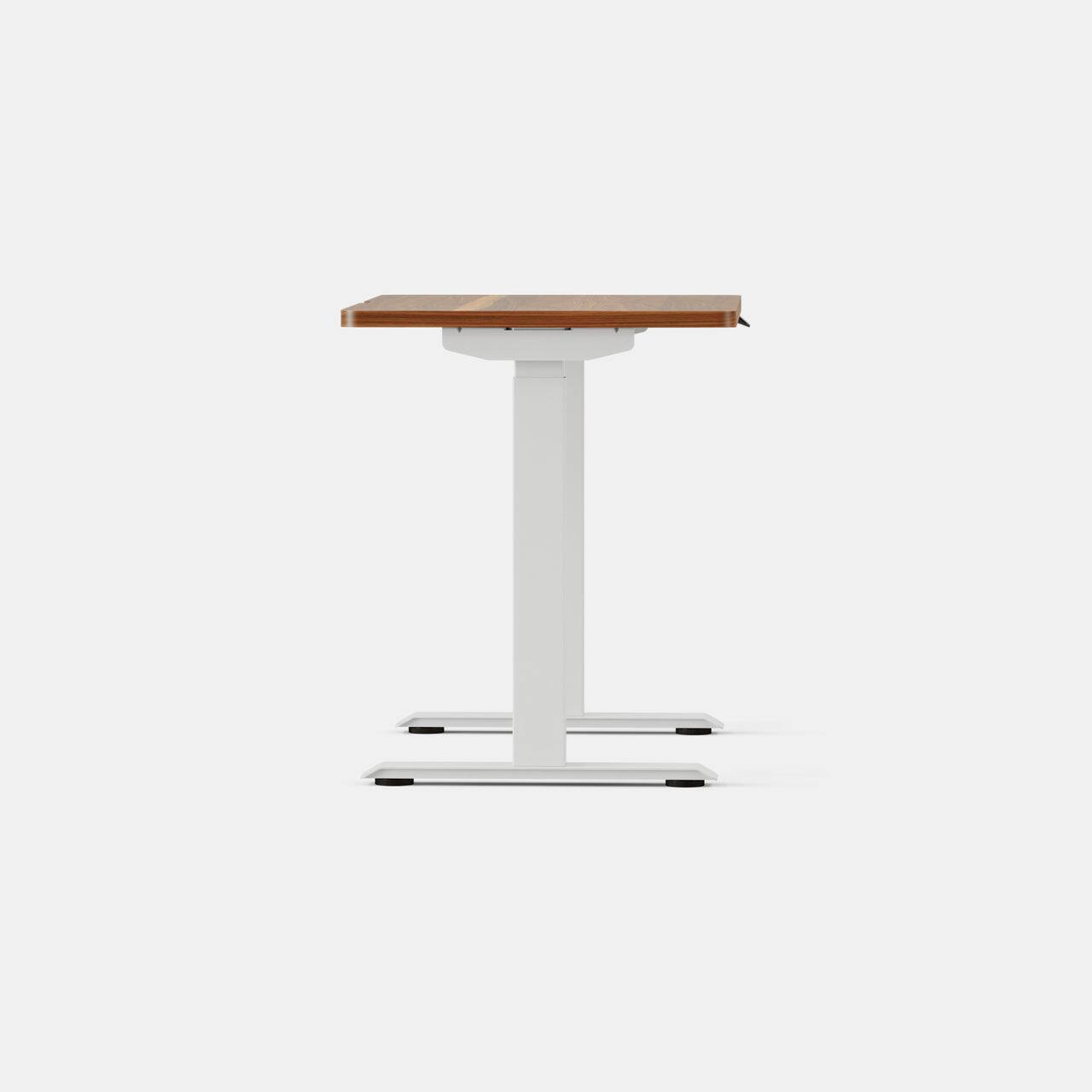 Left. Branch Furniture - Duo Standing Desk 36" – Adjustable Desk with OLED Control Panel, Frameless Design & Compact Footprint - Walnut / White.