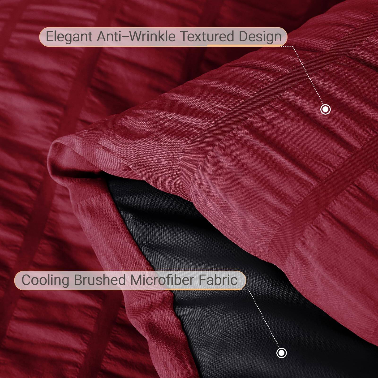 Elegant Anti-Wrinkle Textured Design  
Cooling Brushed Microfiber Fabric