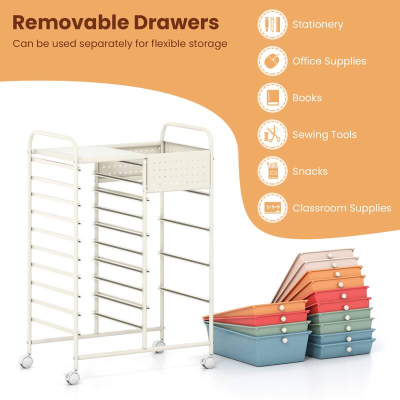 Removable Drawers  
Can be used separately for flexible storage  
Stationery  
Office Supplies  
Books  
Sewing Tools  
Snacks  
Classroom Supplies