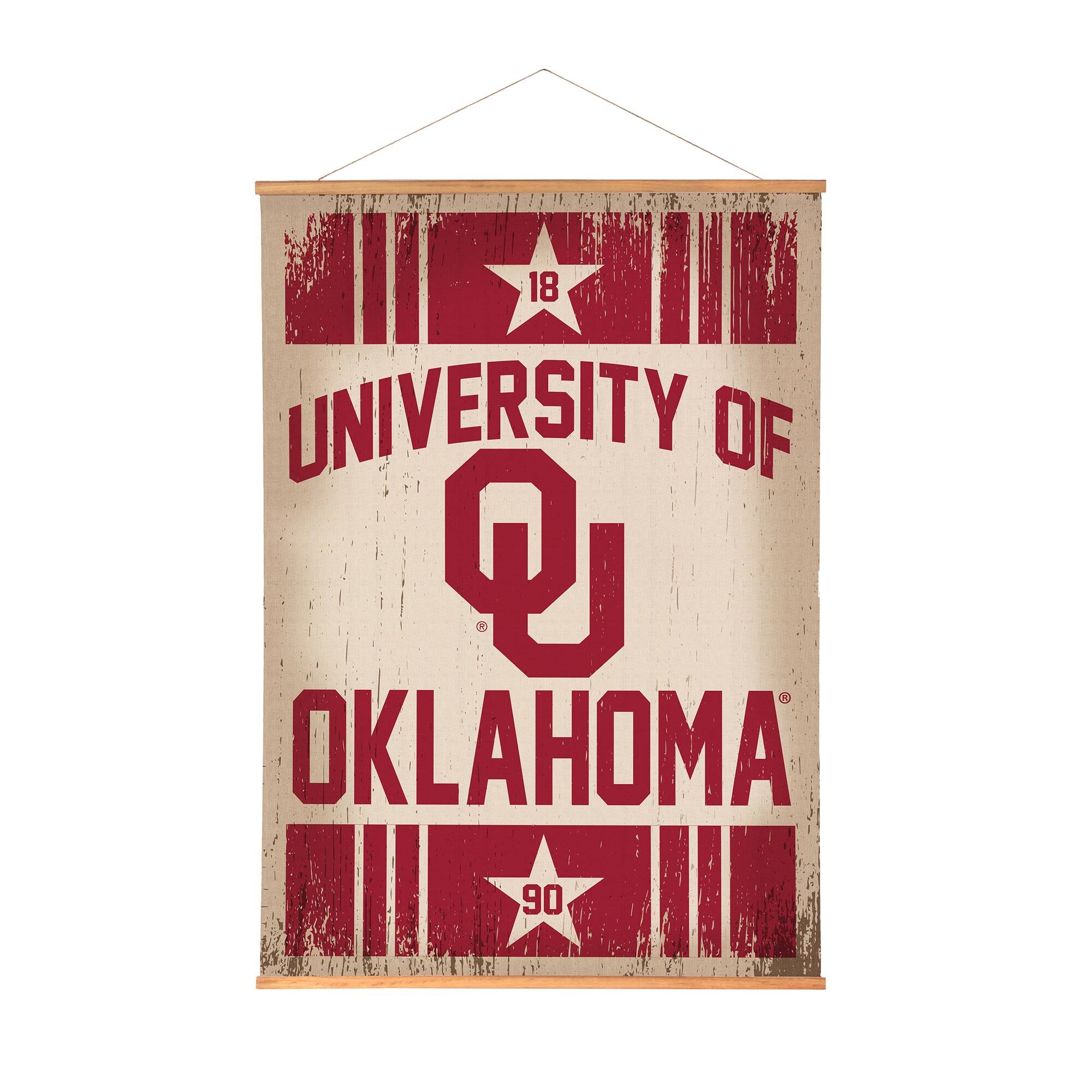 Oklahoma Sooners 36" x 54" Large Canvas Wall Art Tapestry with Wood Frame
