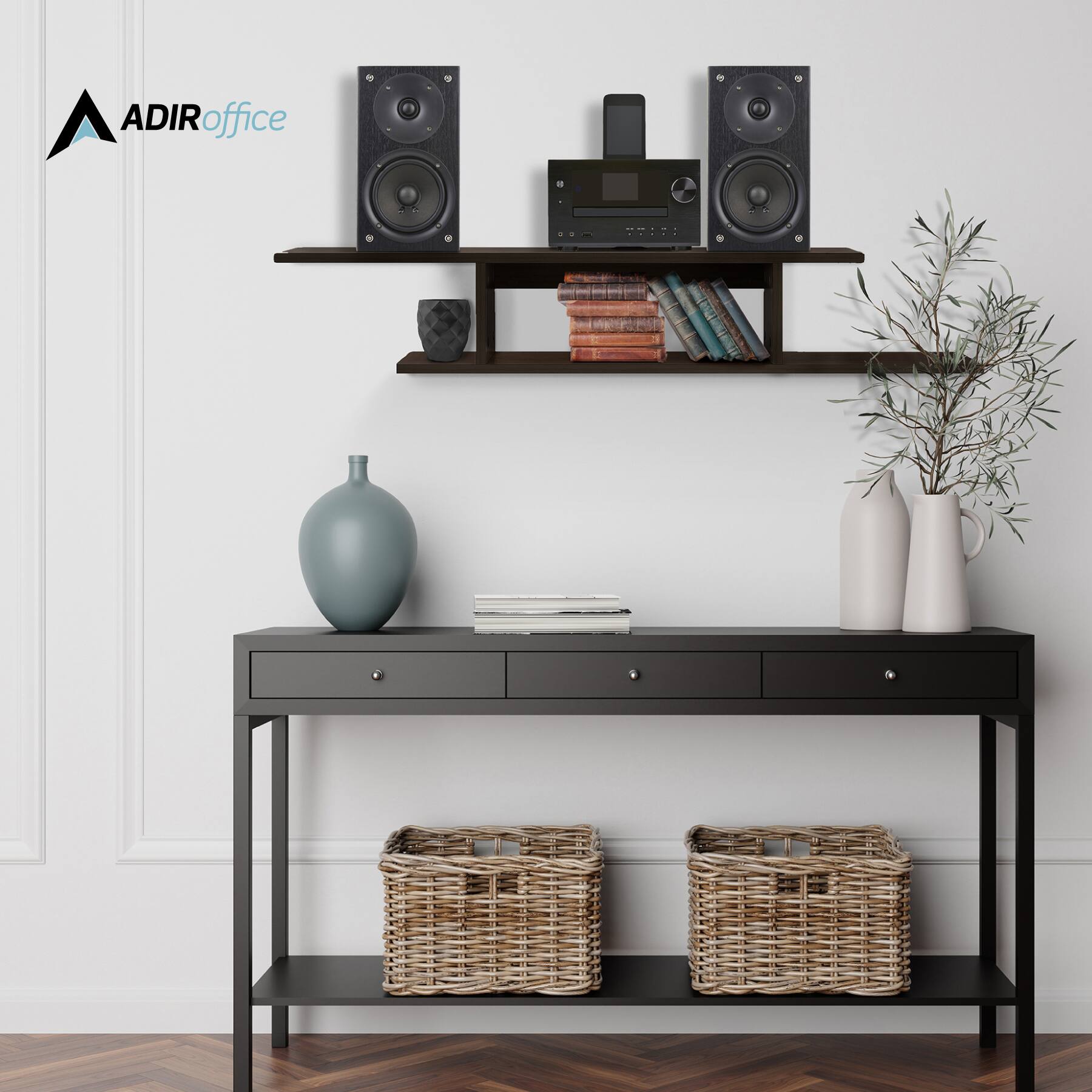 Alt View 10. AdirHome - Floating Wall Shelf - Black.