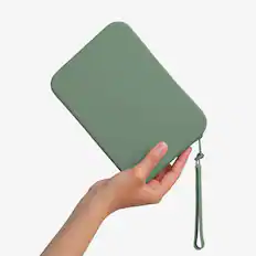 Front. Strapsicle - Strapsicle Clutch for E-Readers - Kindle, Paperwhite, Kobos, Nook - Anti-Dust Coating - Sage Green.