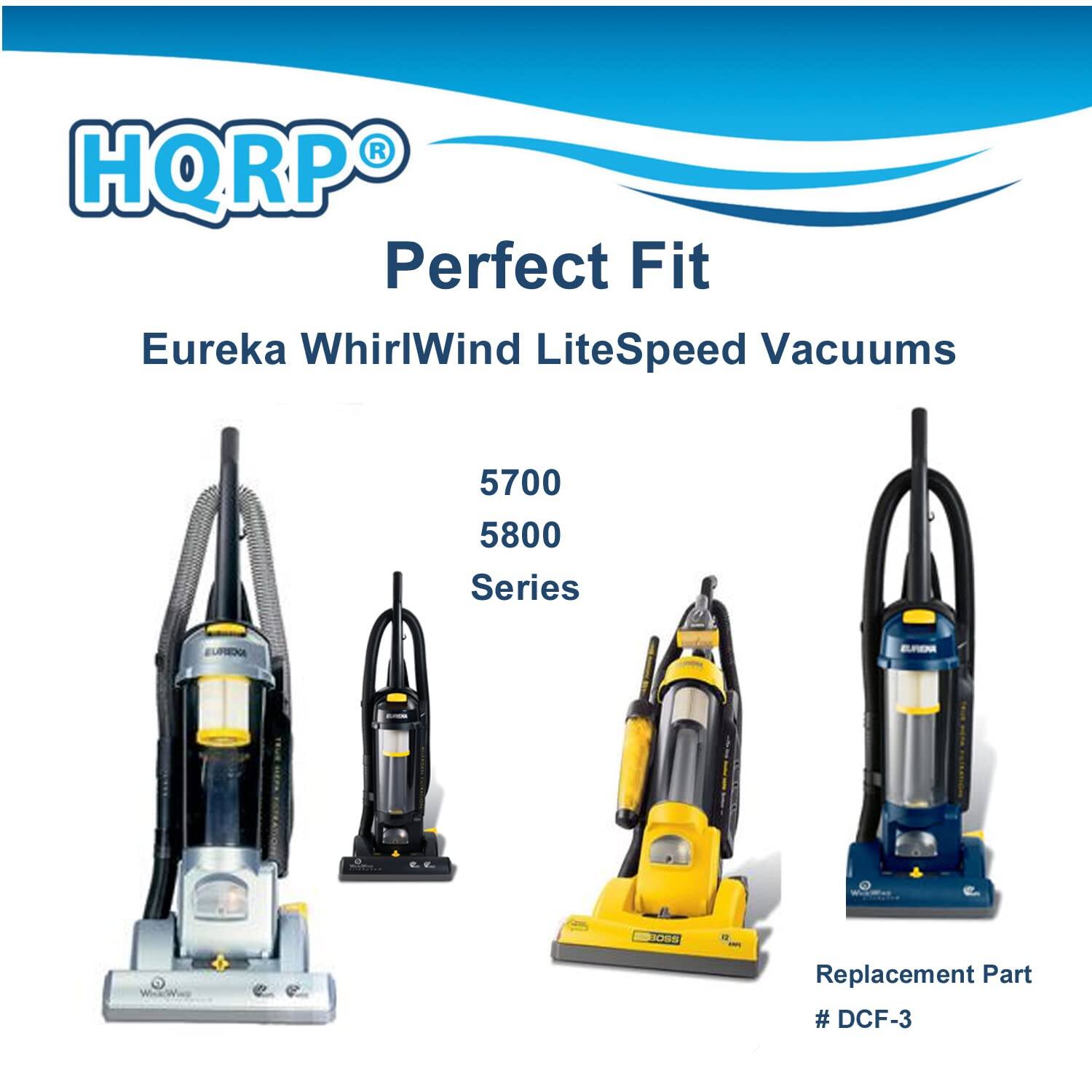 HQRP Perfect Fit  
Eureka WhirlWind LiteSpeed Vacuums  
5700 5800 Series  
Replacement Part # DCF-3