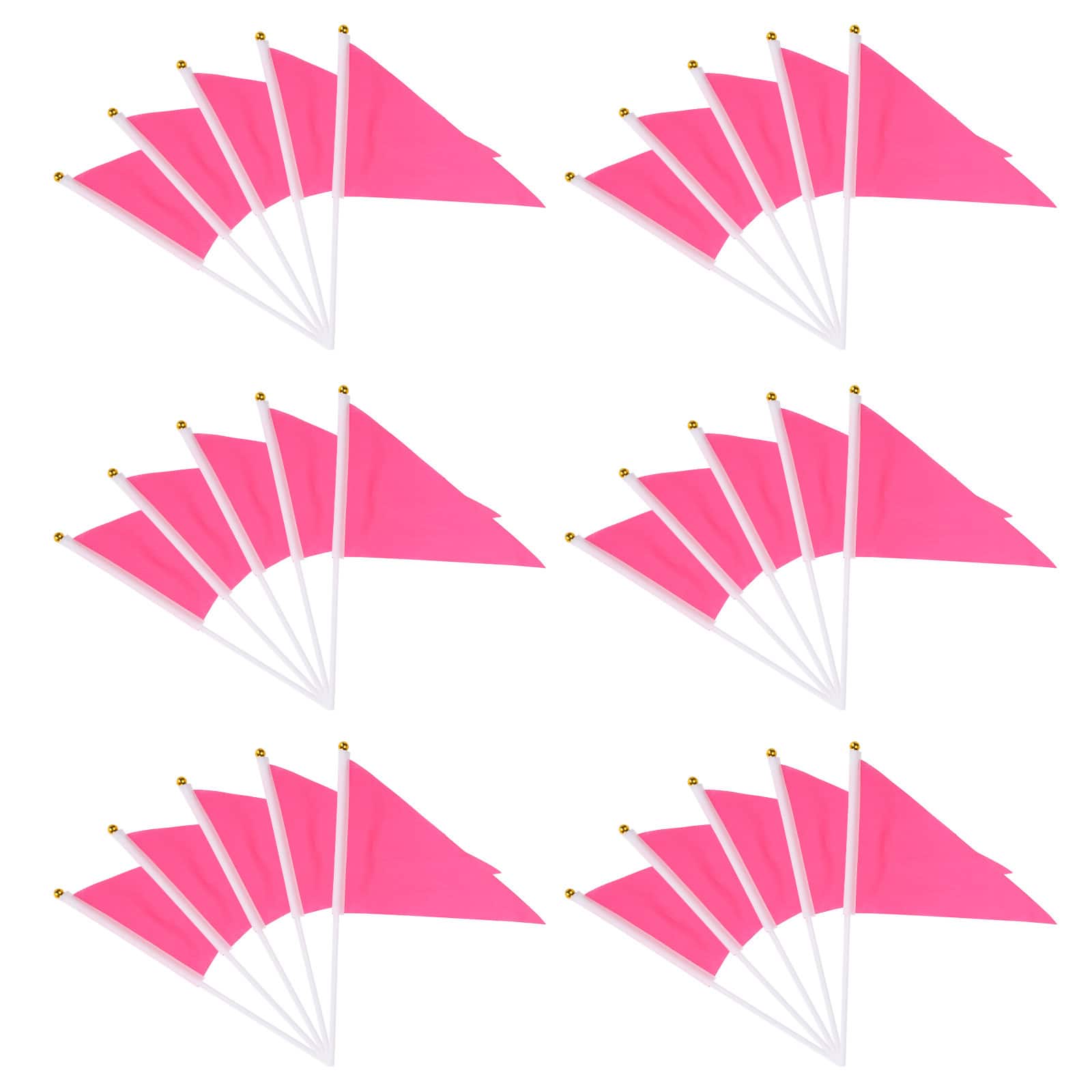 Unique Bargains - Handheld Triangle Flag, 30pcs Blank Small Pennant Flags on Sticks for DIY/Cheer/Party Events - Pink price history on PriceWatchPro