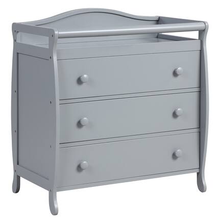 Front. Costway - Costway 3-Drawer Dresser Changing Table w/Safety Belt Guardrails for Kids' Room - Gray.