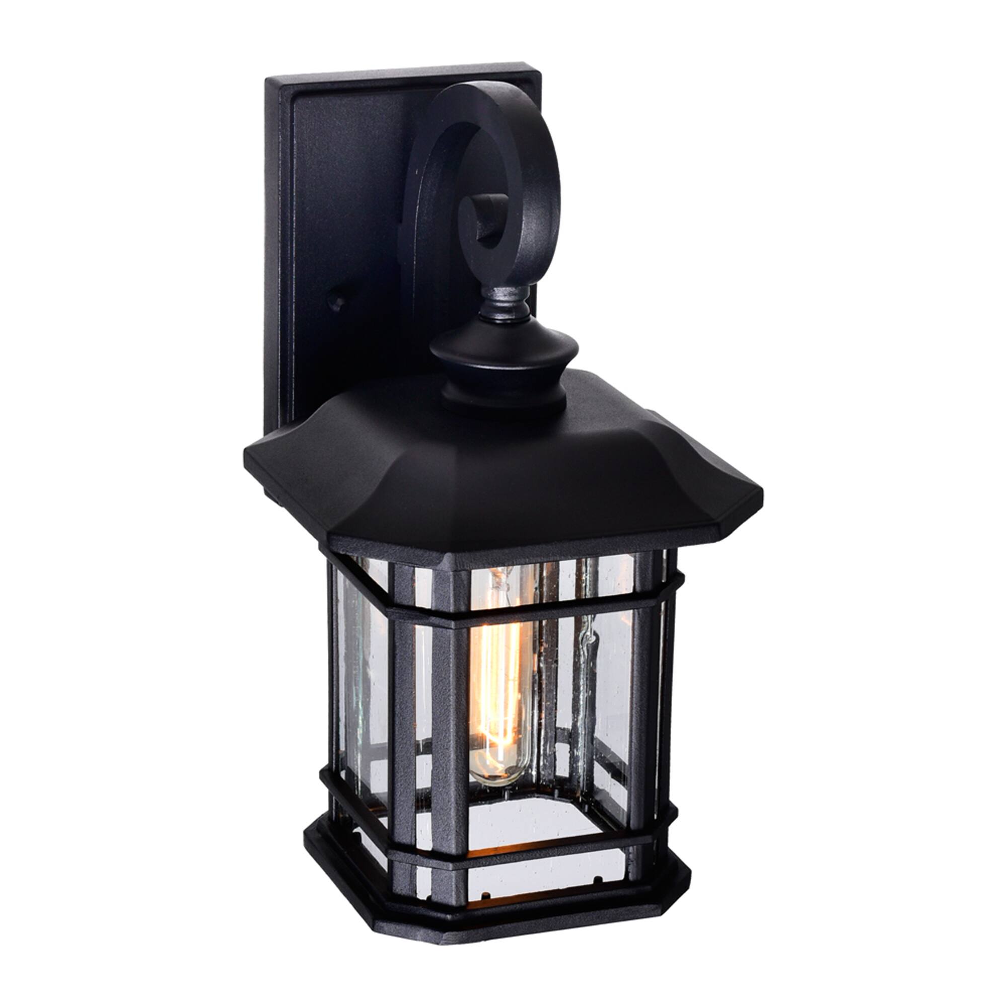 Back. CWI Lighting - Blackburn 1 Light Outdoor Black Wall Lantern - Black.