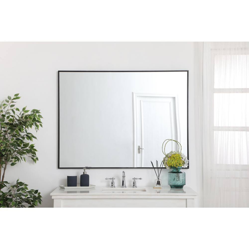 Alt View 4. Elegant Decor - Metal frame rectangle mirror 36 inch in Black - Black.