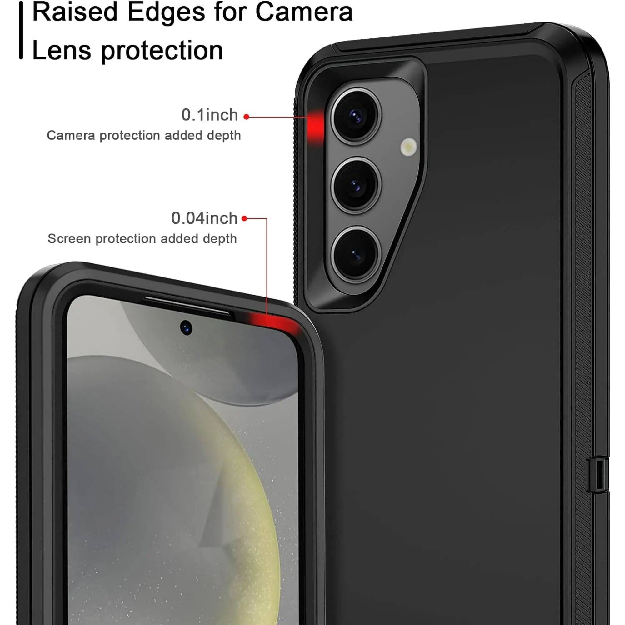 Raised Edges for Camera Lens protection

0.1inch Camera protection added depth

0.04inch Screen protection added depth