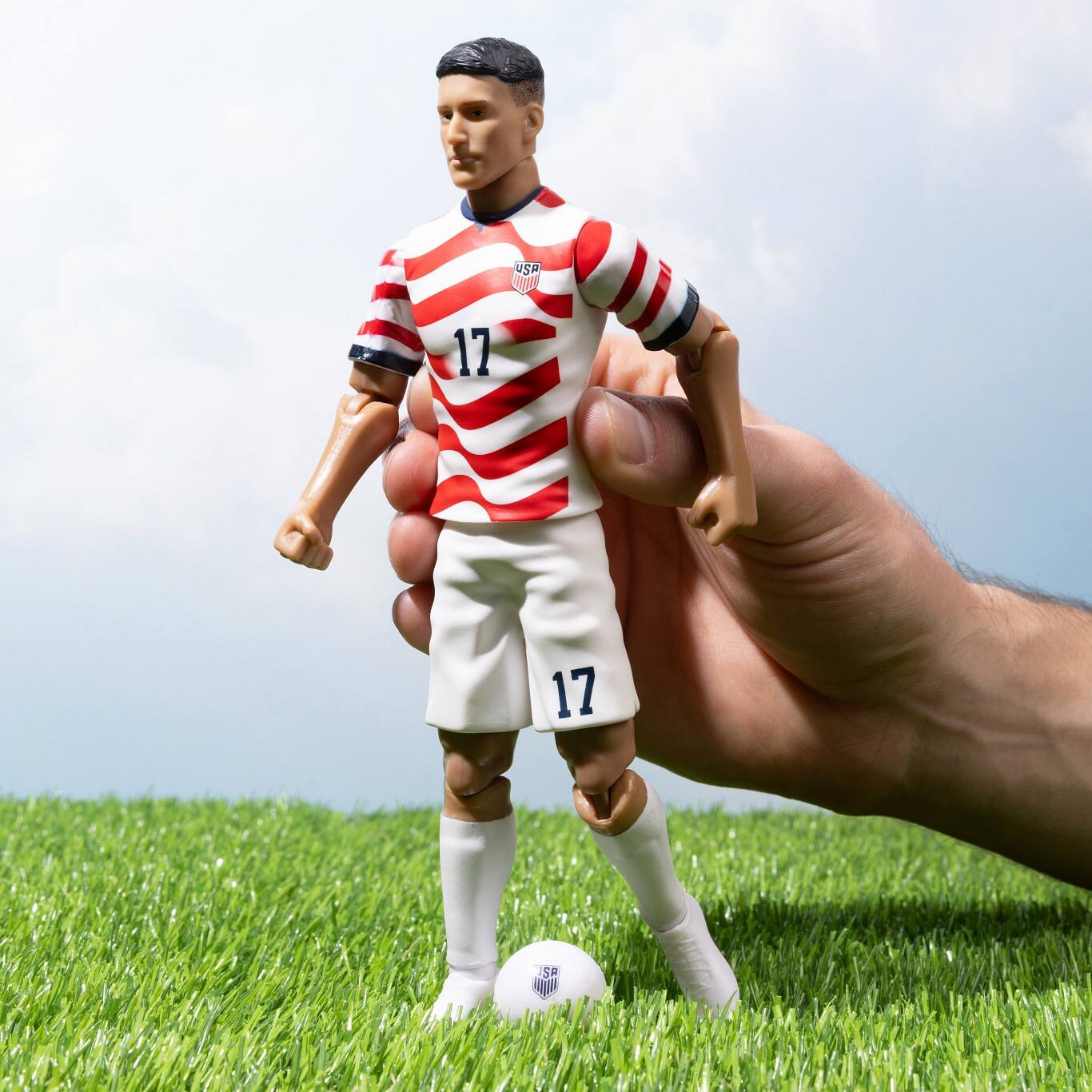 Alt View 1. Banbo Toys - Banbo Toys SOCKERS 2026 USMNT Alejandro Zendejas (Home Jersey) 8" Collectible Soccer Action Figure.